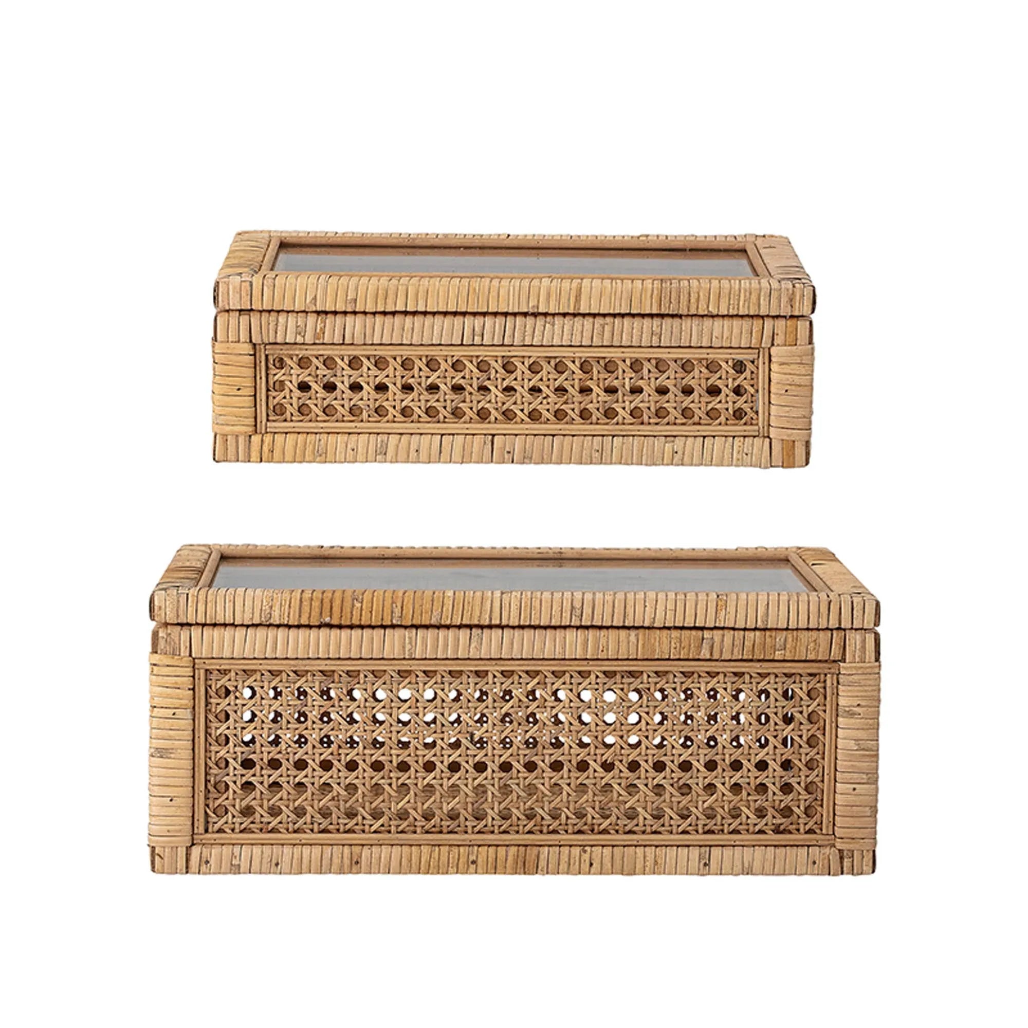 Lally Box w/Lid, Nature, Rattan, Aufbewahrungsbox, KAQTU Design