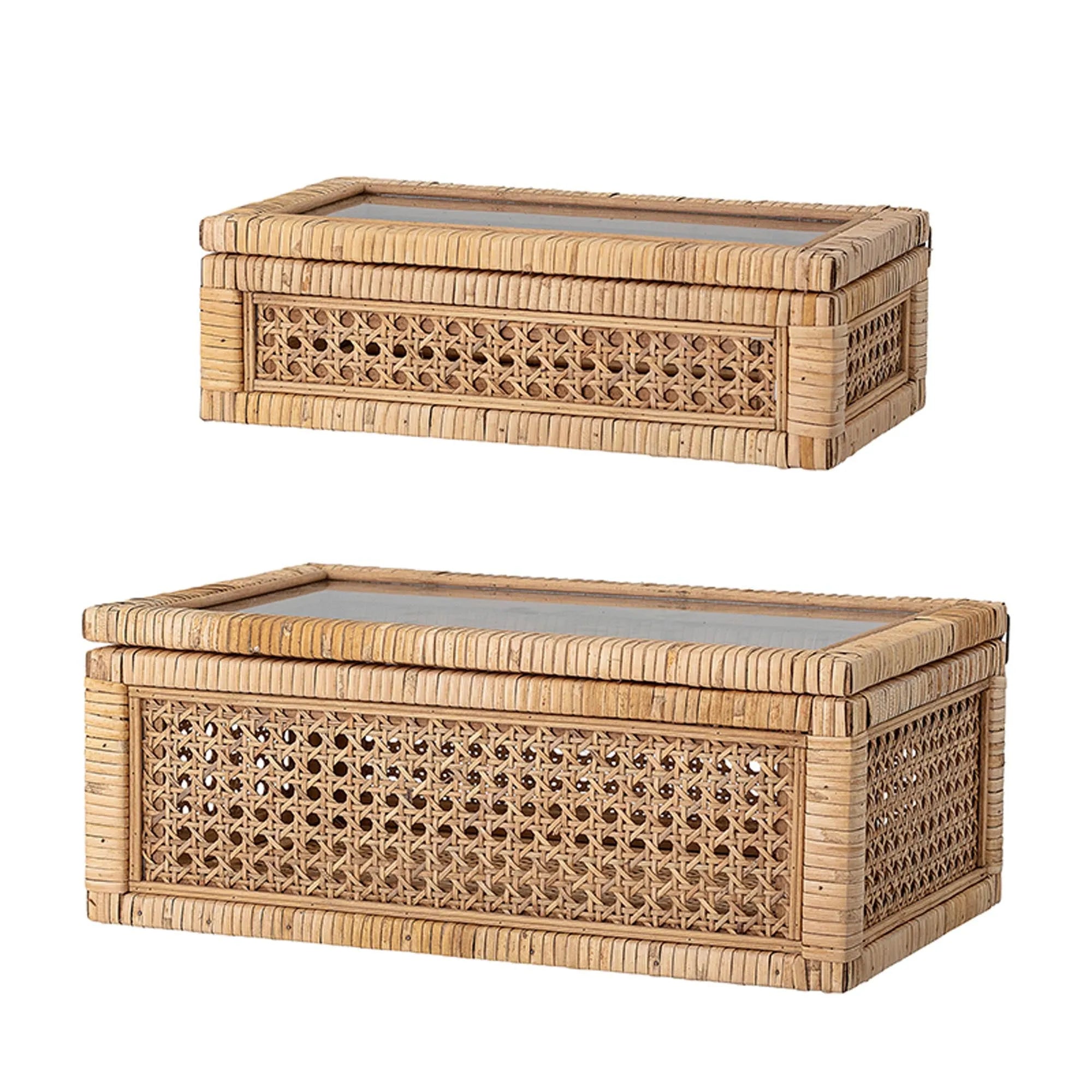 Lally Box w/Lid, Nature, Rattan, Aufbewahrungsbox, KAQTU Design