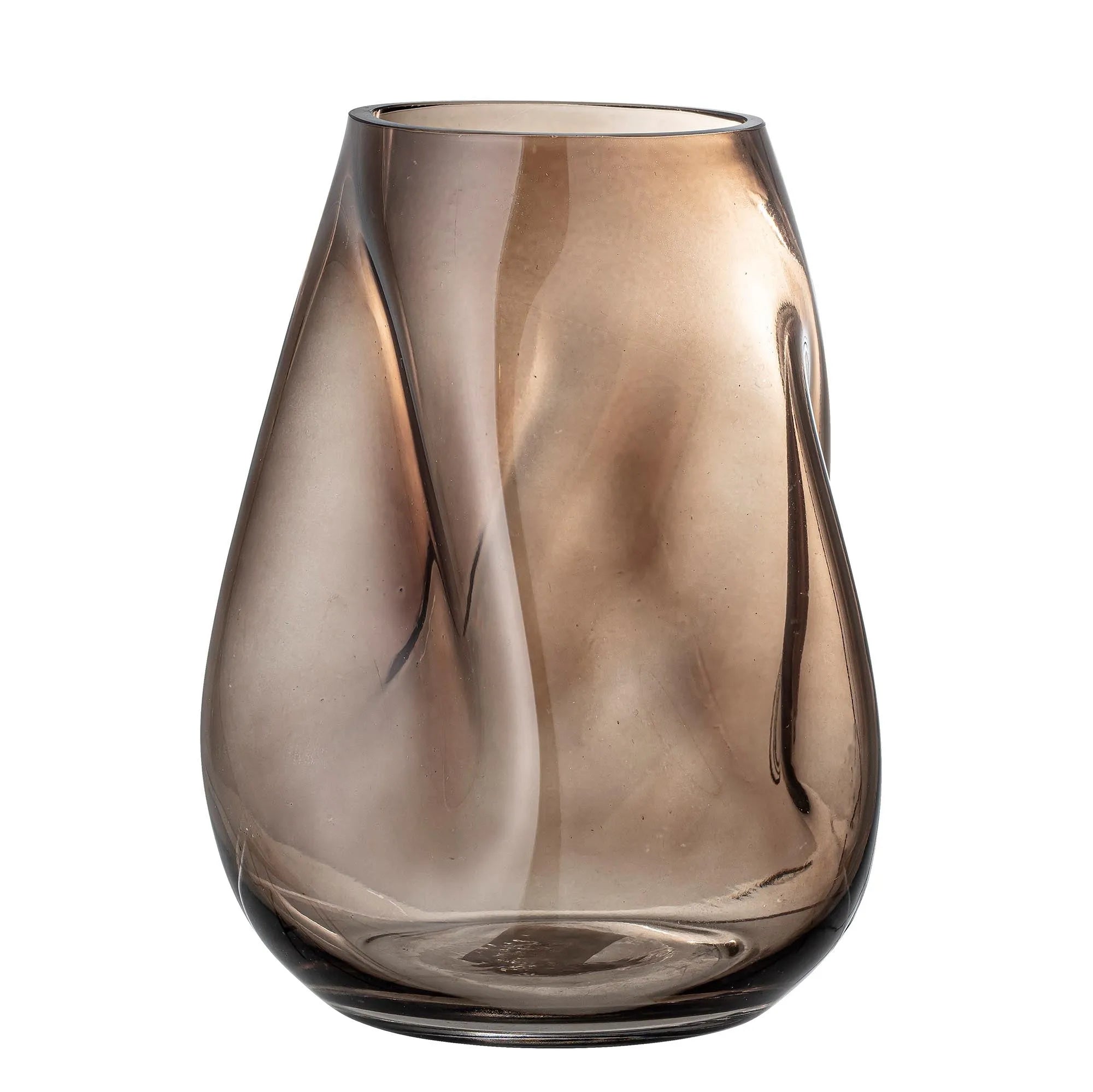 Elegante Ingolf Vase aus braunem Glas von Bloomingville, ideal für Blumenarrangements und als stilvolles Wohnaccessoire.