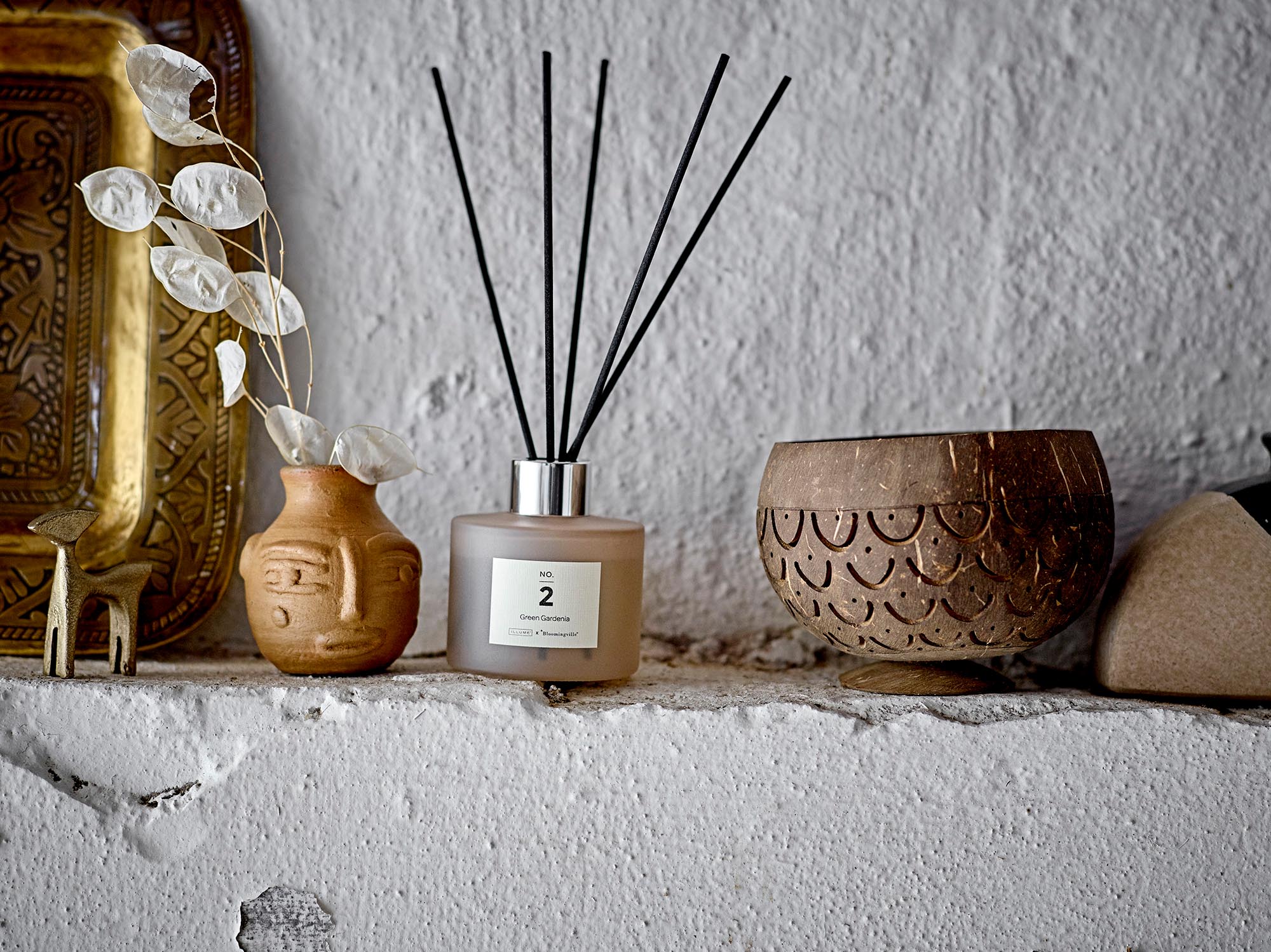 NO. 2 - Green Gardenia Scent Diffuser, Rose, Duftflüssigkeit in Rose präsentiert im Onlineshop von KAQTU Design AG. Haushaltshilfen ist von Bloomingville