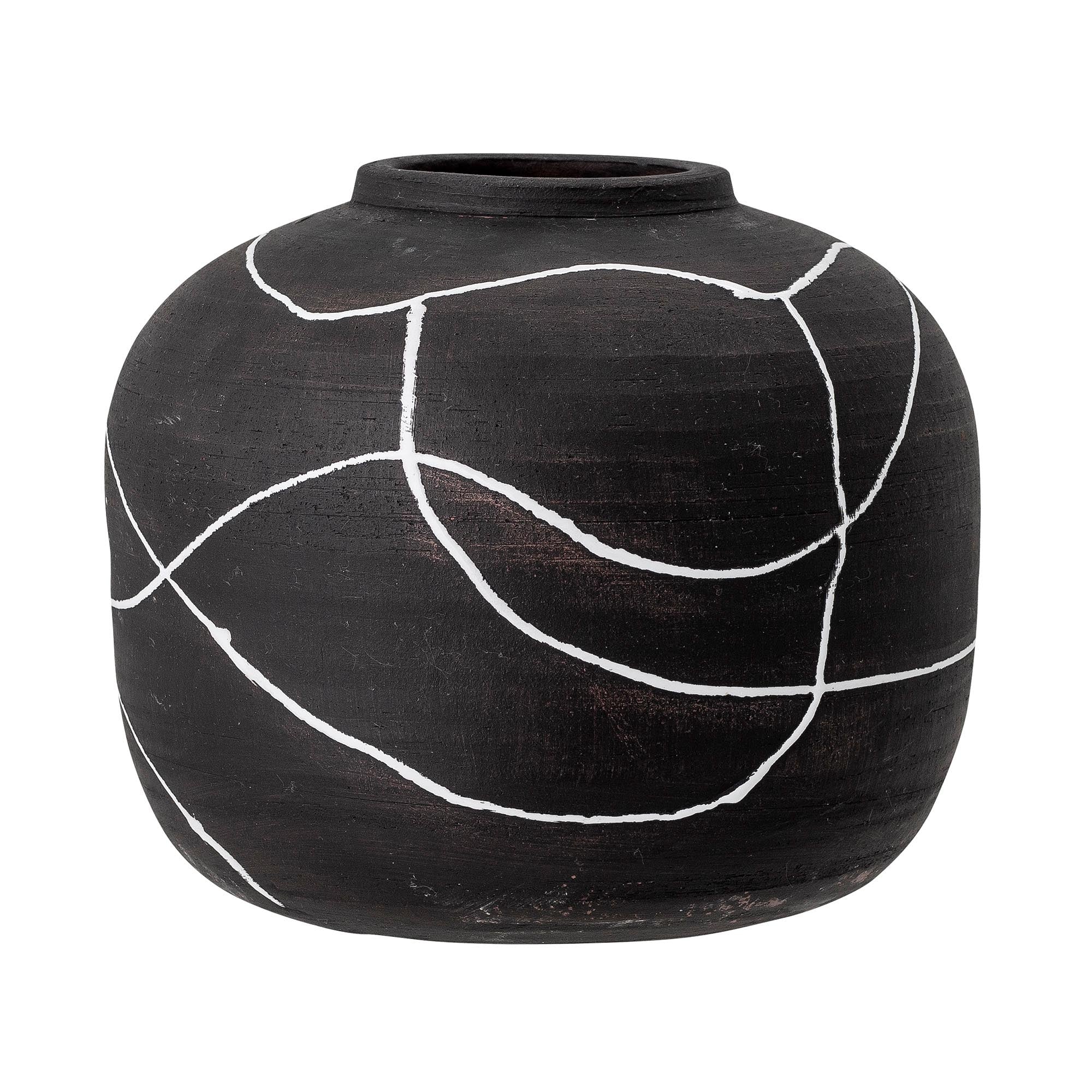 Niza Deko-Vase, Schwarz, Terrakotta in Black präsentiert im Onlineshop von KAQTU Design AG. Vase ist von Bloomingville