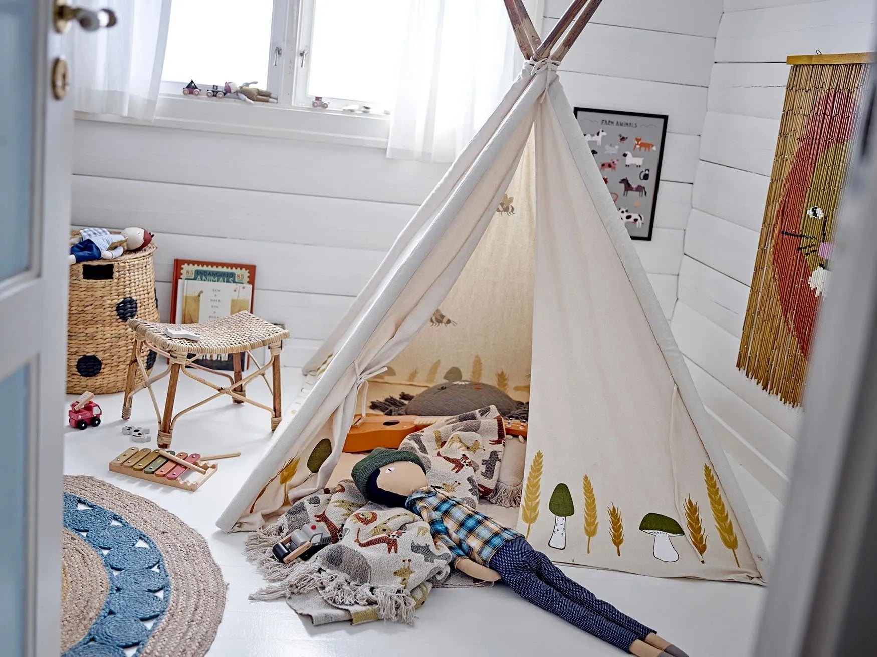 Millo Kinder-Tipi, Natur, Baumwolle, Zelt Kids, KAQTU Design