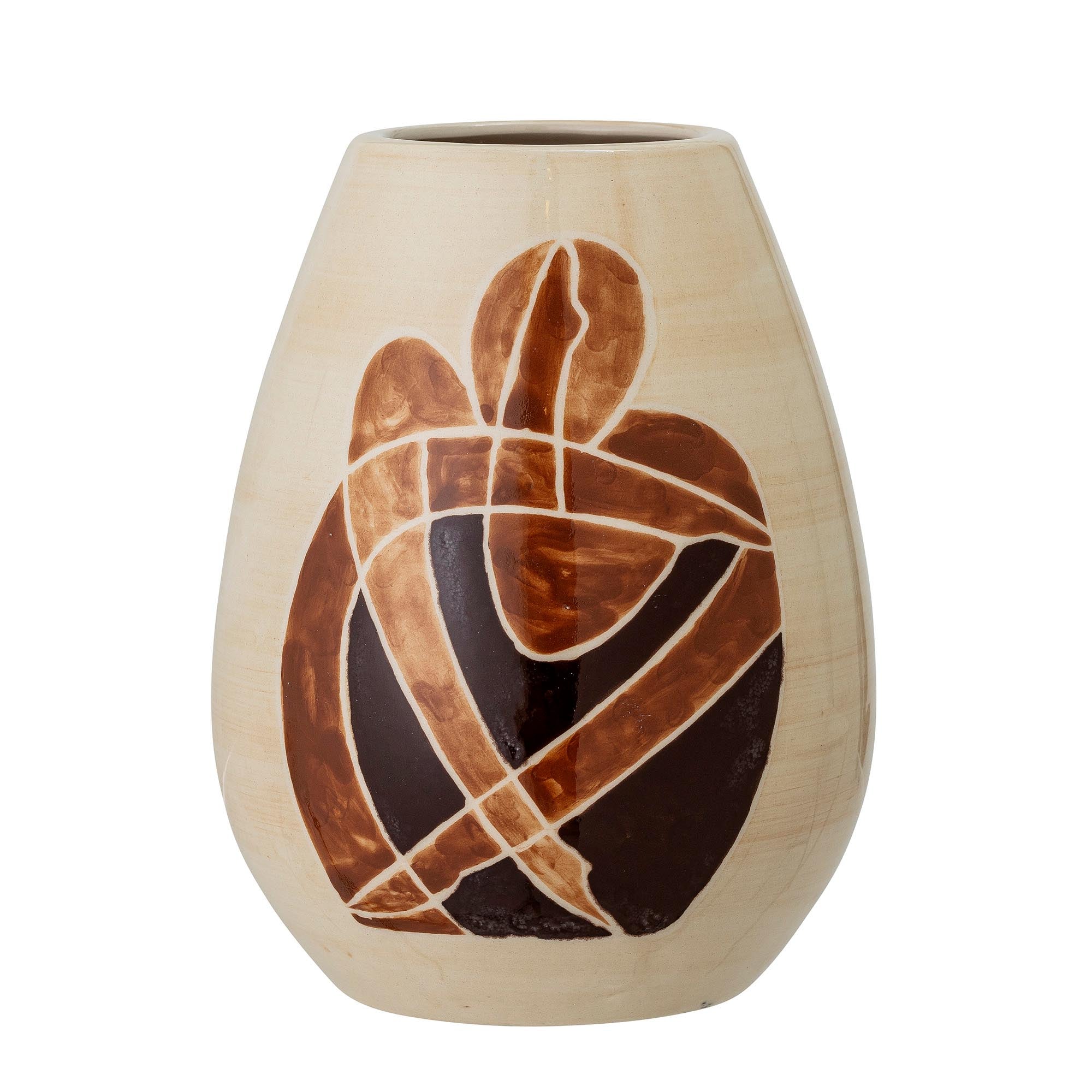 Jona Vase, Braun, Steingut in Brown präsentiert im Onlineshop von KAQTU Design AG. Vase ist von Bloomingville