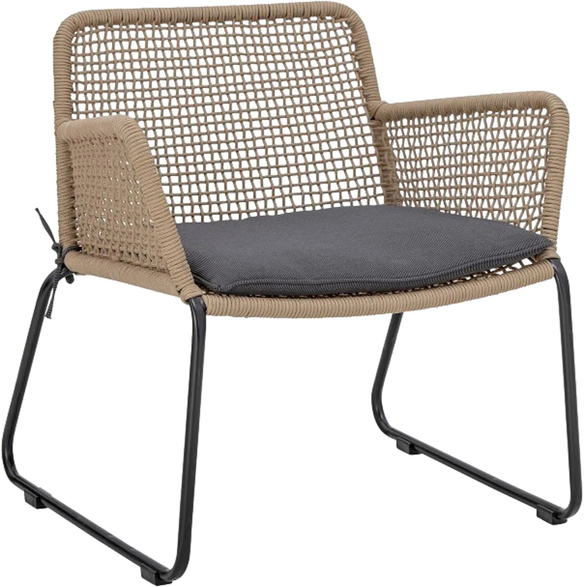 Mundo Loungesessel, Braun, Metall, Sessel, KAQTU Design