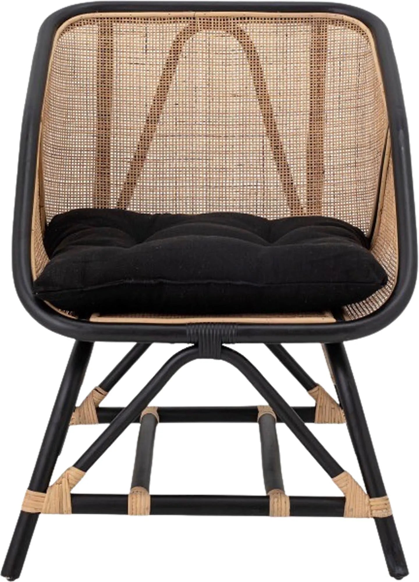 Eleganter Loue Loungesessel aus schwarzem Rattan von Bloomingville – stilvoll, robust und ideal für drinnen und draußen.