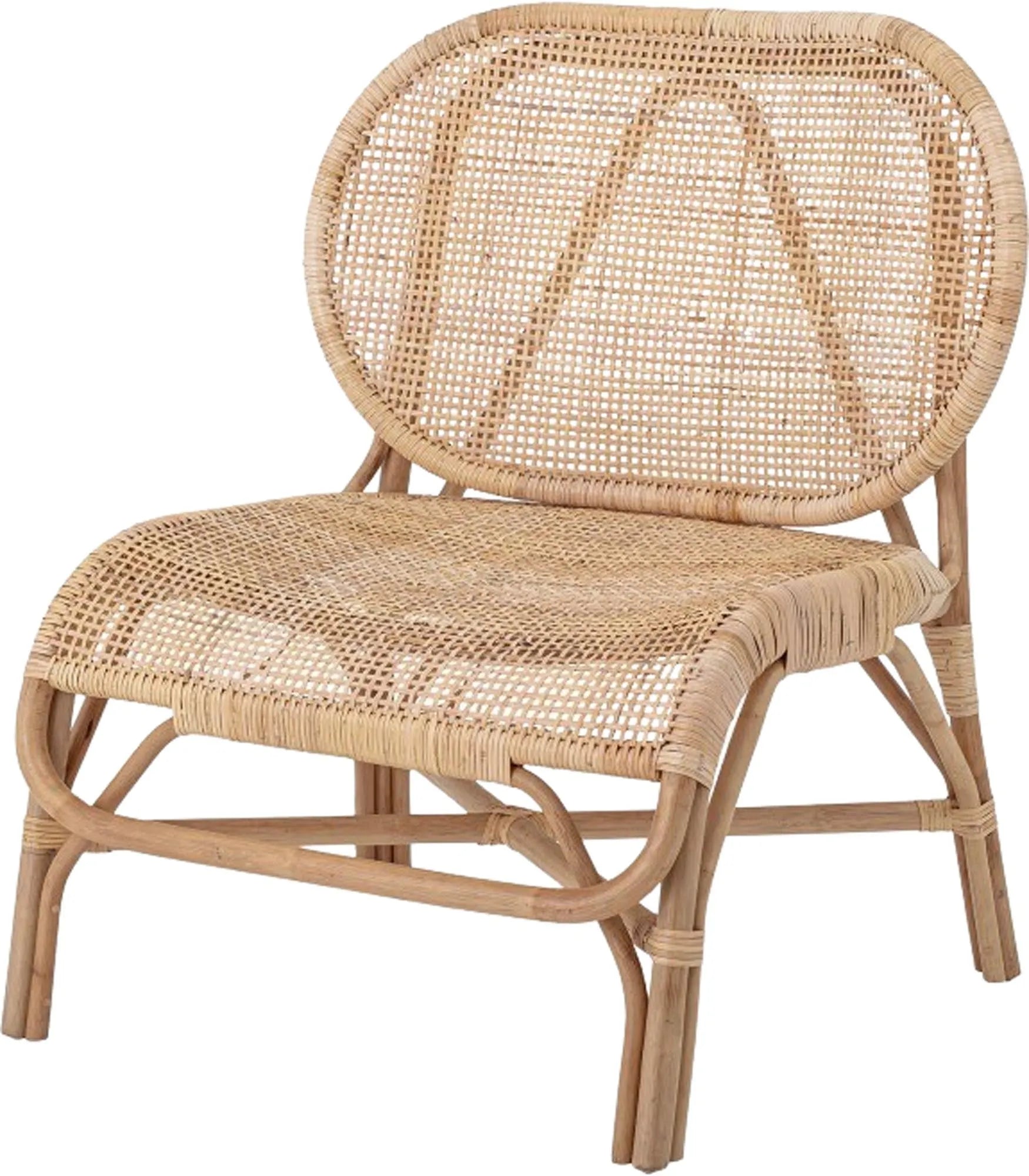 Rosen Loungesessel, Natur, Rattan, Sessel, KAQTU Design