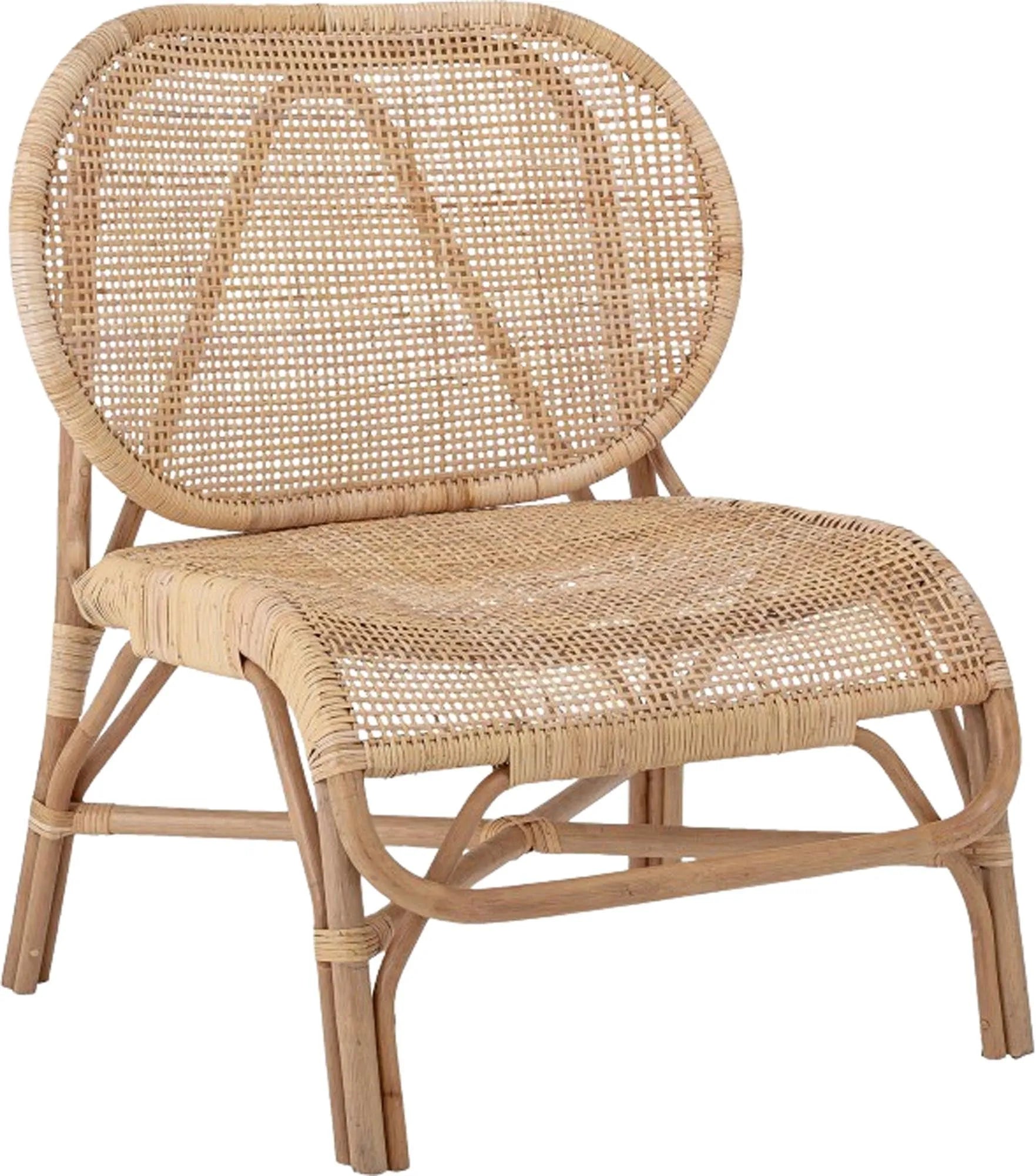 Rosen Loungesessel, Natur, Rattan, Sessel, KAQTU Design