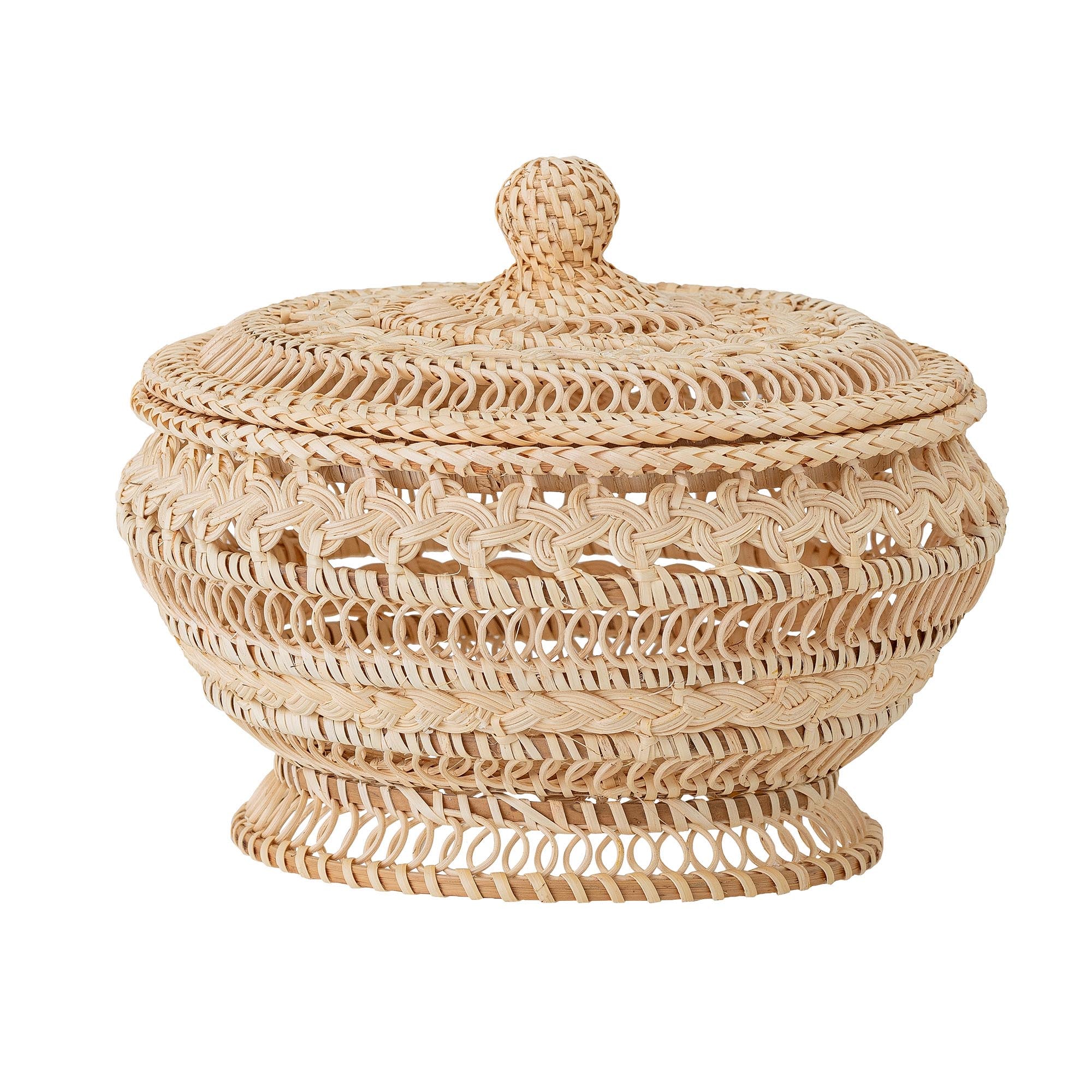 Nil Korb mit Deckel, Natur, Rattan in Nature präsentiert im Onlineshop von KAQTU Design AG. Aufbewahrungskorb ist von Bloomingville