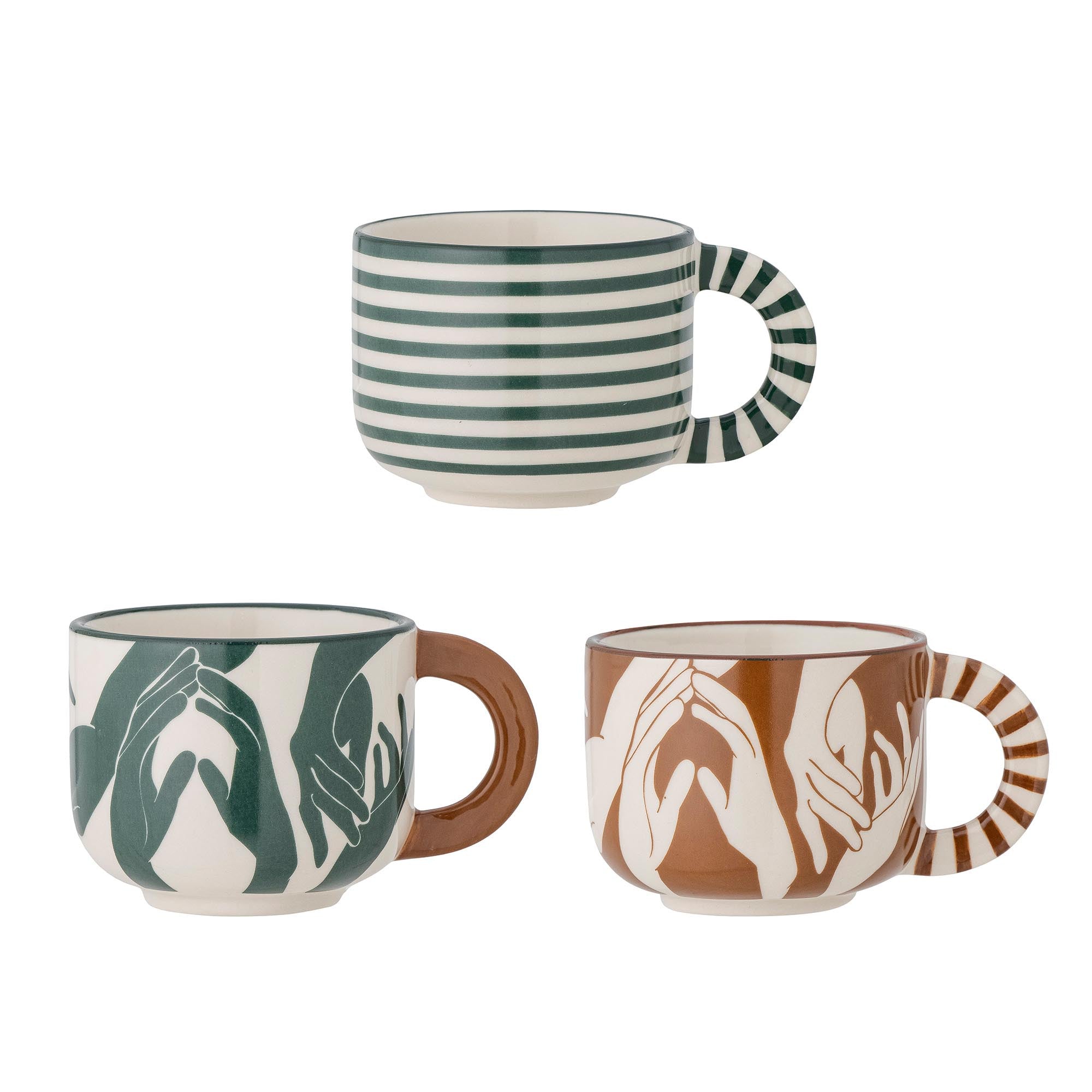 Carim Tasse, Grün, Steingut in Green präsentiert im Onlineshop von KAQTU Design AG. Tasse ist von Bloomingville