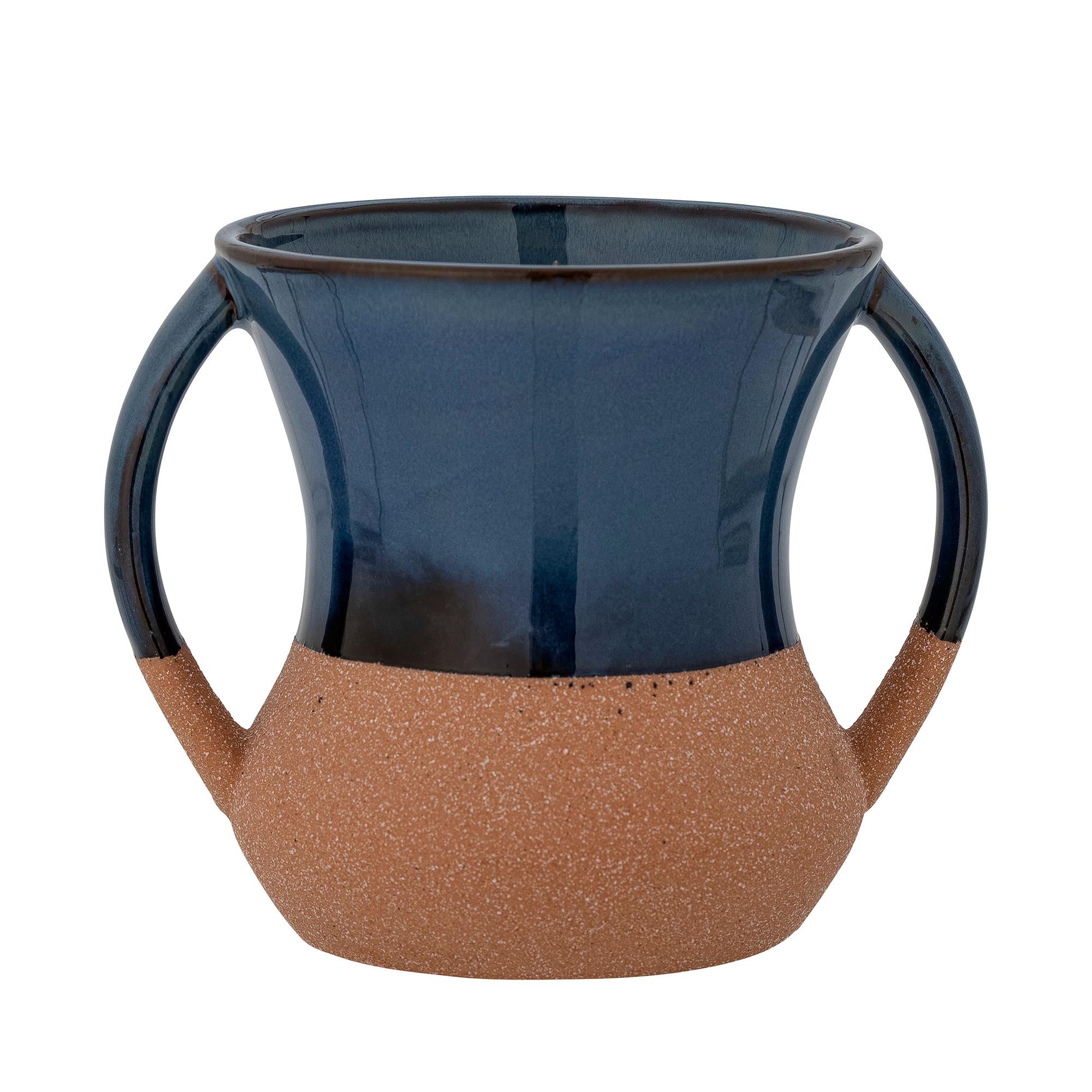 Devi Vase, Blau, Steingut in Blue präsentiert im Onlineshop von KAQTU Design AG. Vase ist von Bloomingville