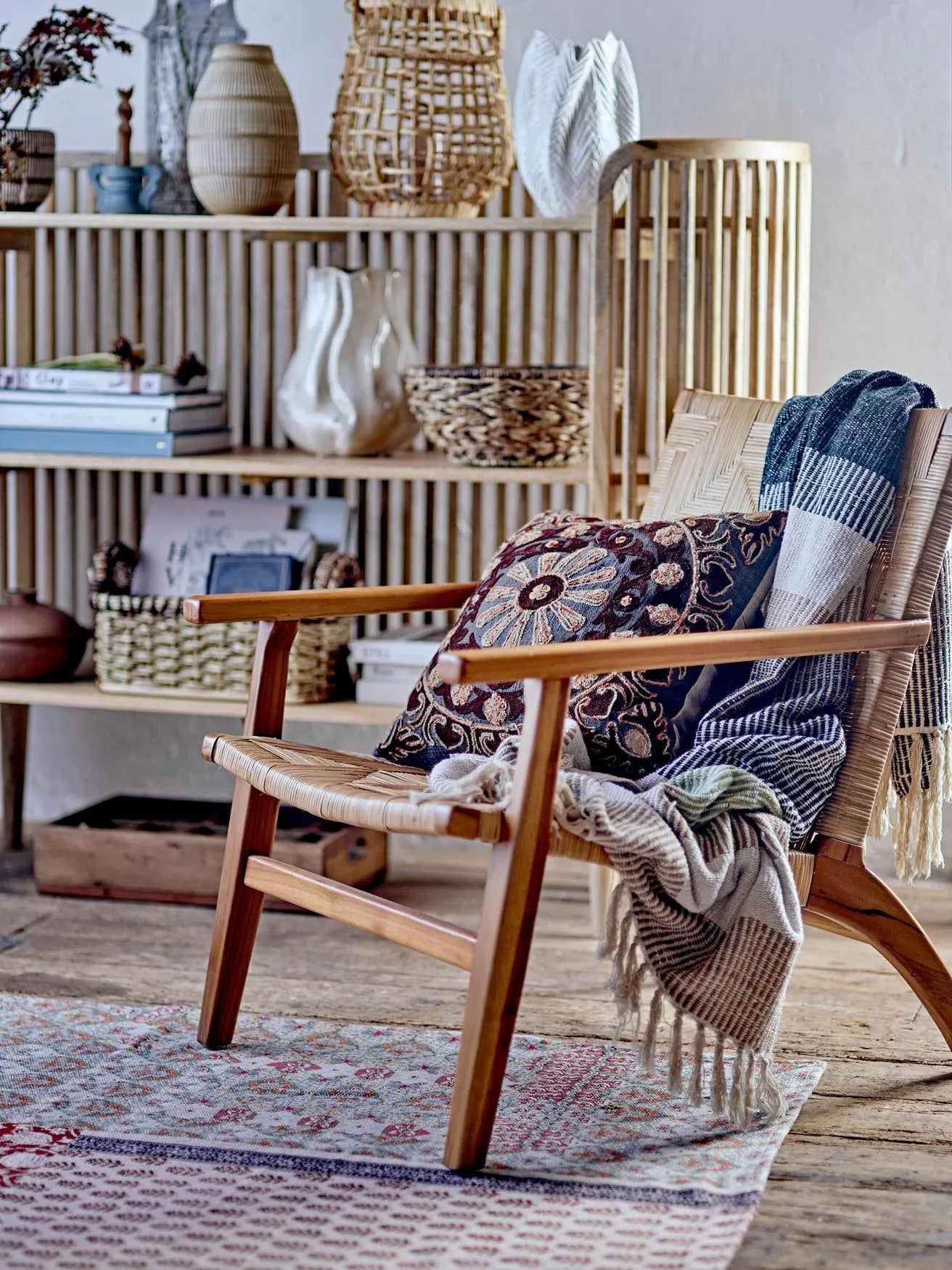 Mills Loungesessel, Braun, Rattan, Sessel, KAQTU Design