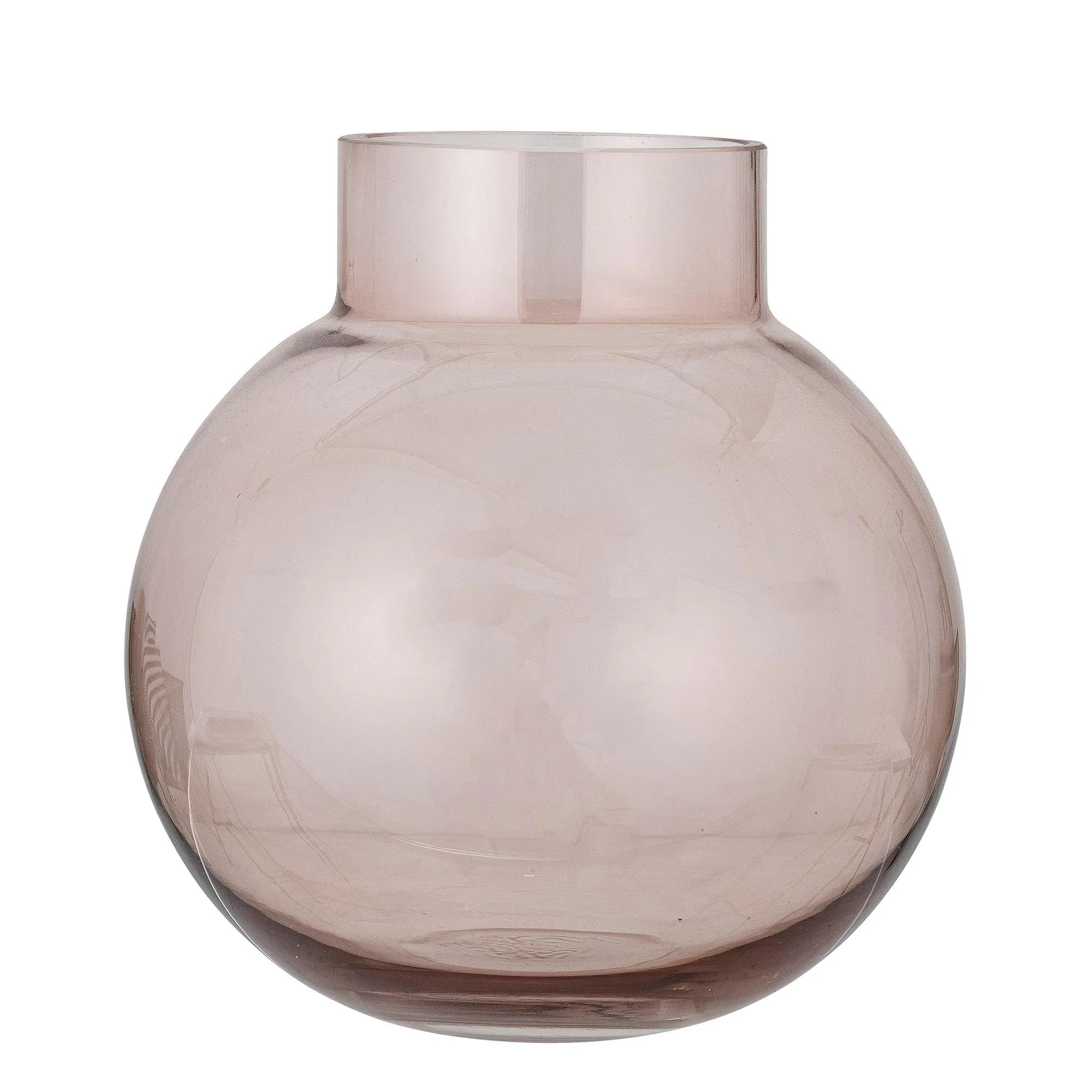 Die Renato Vase von Bloomingville: Elegantes rosa Glas, ideal für Blumenarrangements, passt zu jedem Einrichtungsstil.