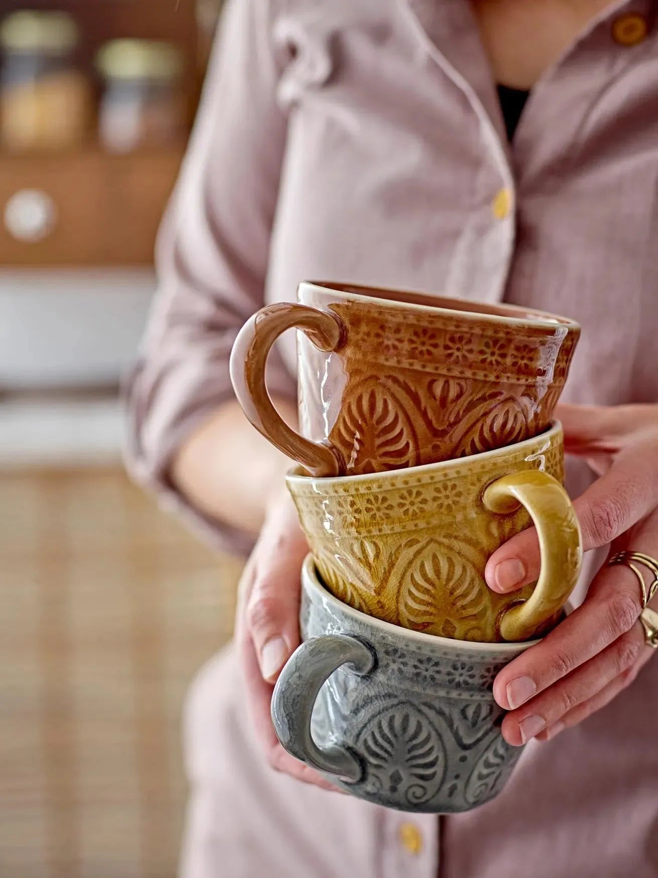 Rani mug, green, earthenware