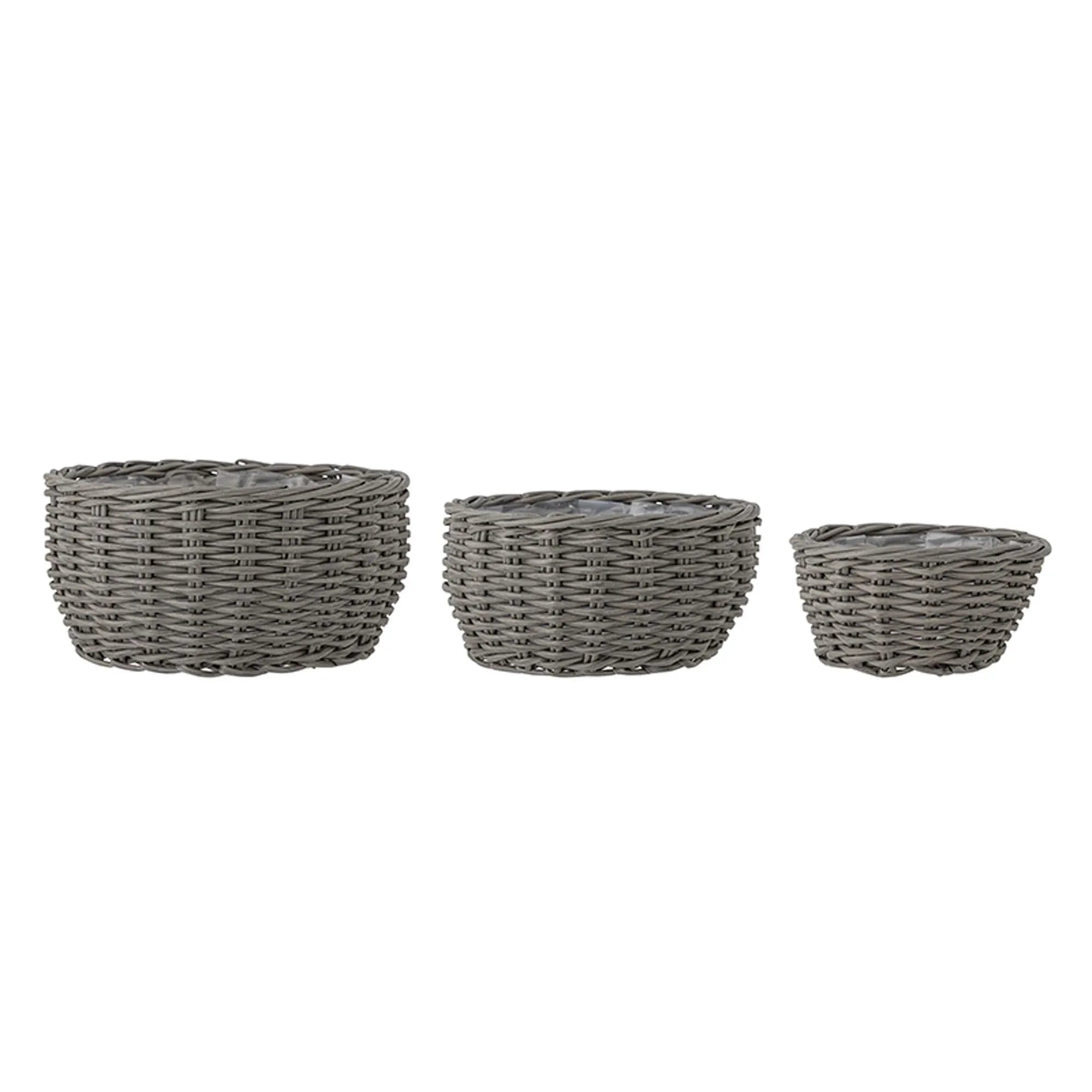 Fioria Blumentopf, Grau, Polyrattan, Blumentopf, KAQTU Design