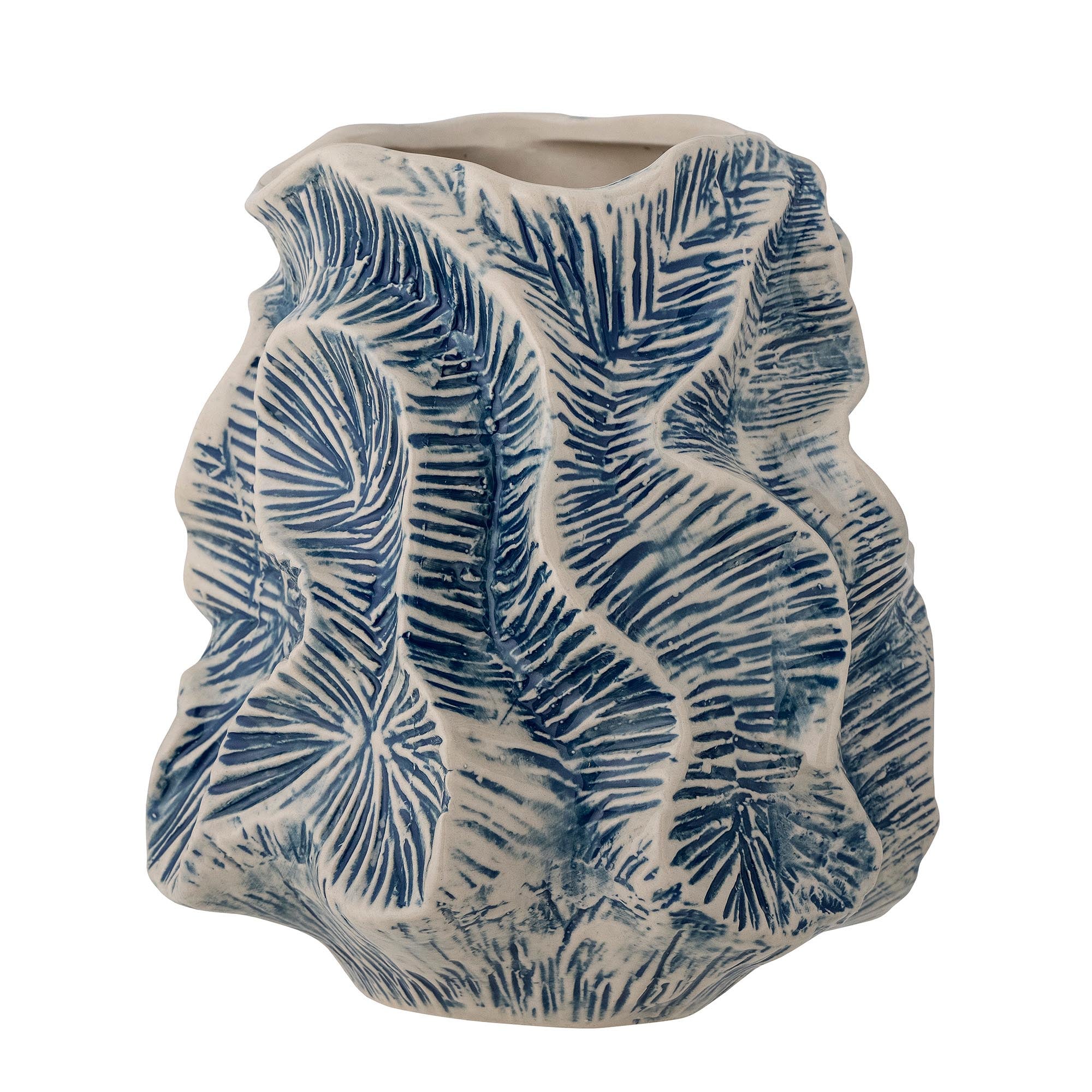 Guxi Vase, Blue, Steingut in Blue präsentiert im Onlineshop von KAQTU Design AG. Vase ist von Bloomingville