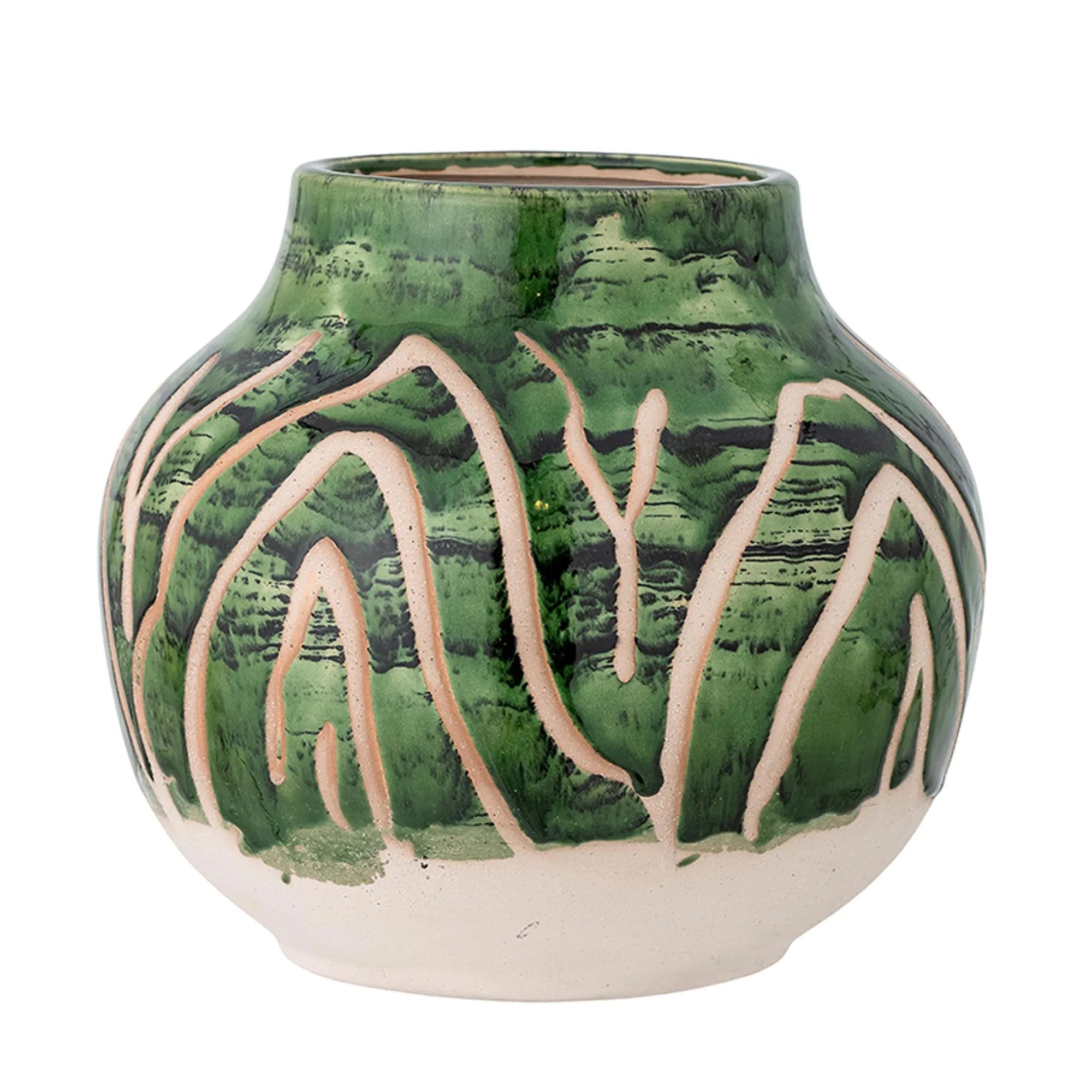 Eliya Vase, Grün, Steingut, Vase, KAQTU Design