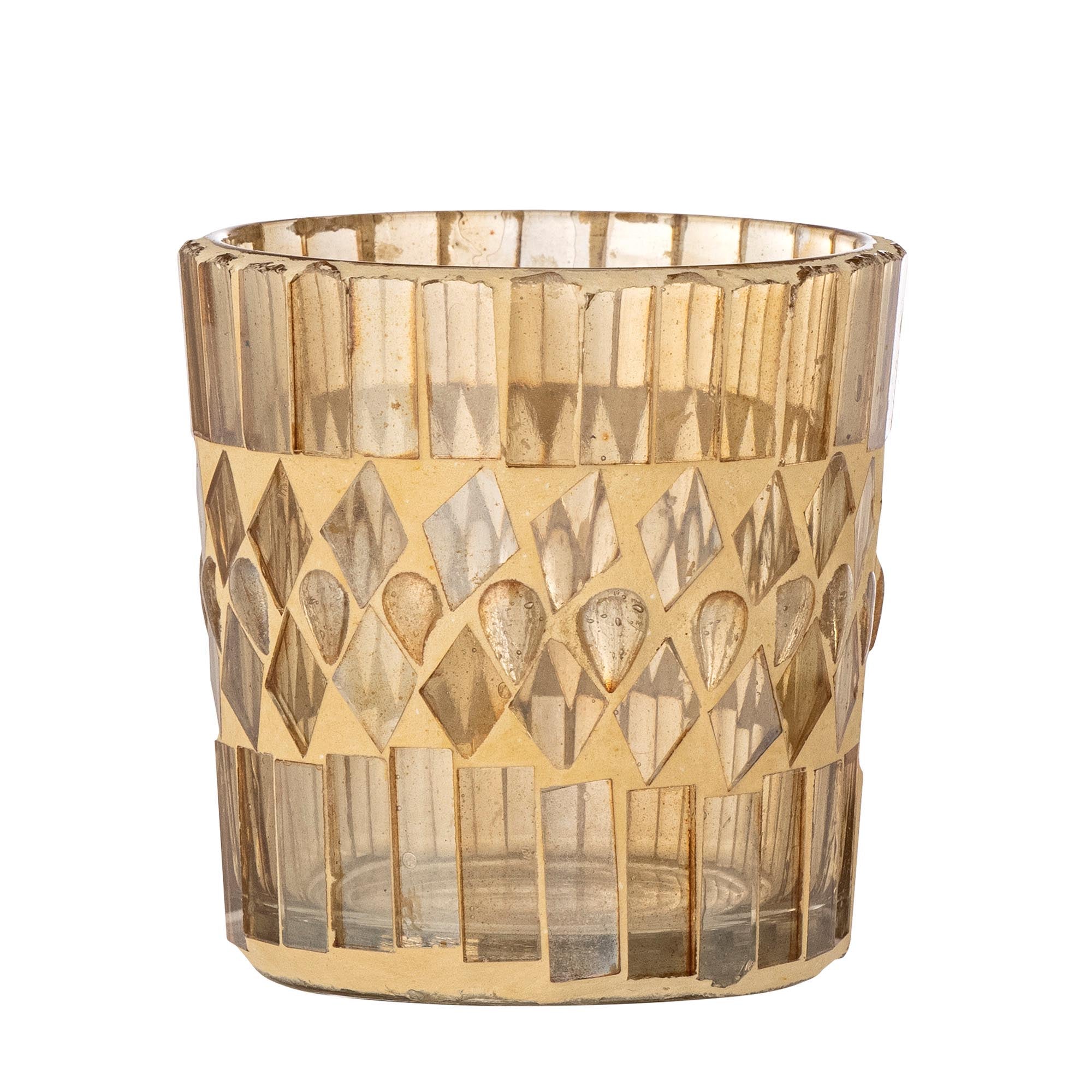 Hermione Teelichthalter, Gold, Glas in Gold präsentiert im Onlineshop von KAQTU Design AG. Teelichthalter ist von Bloomingville