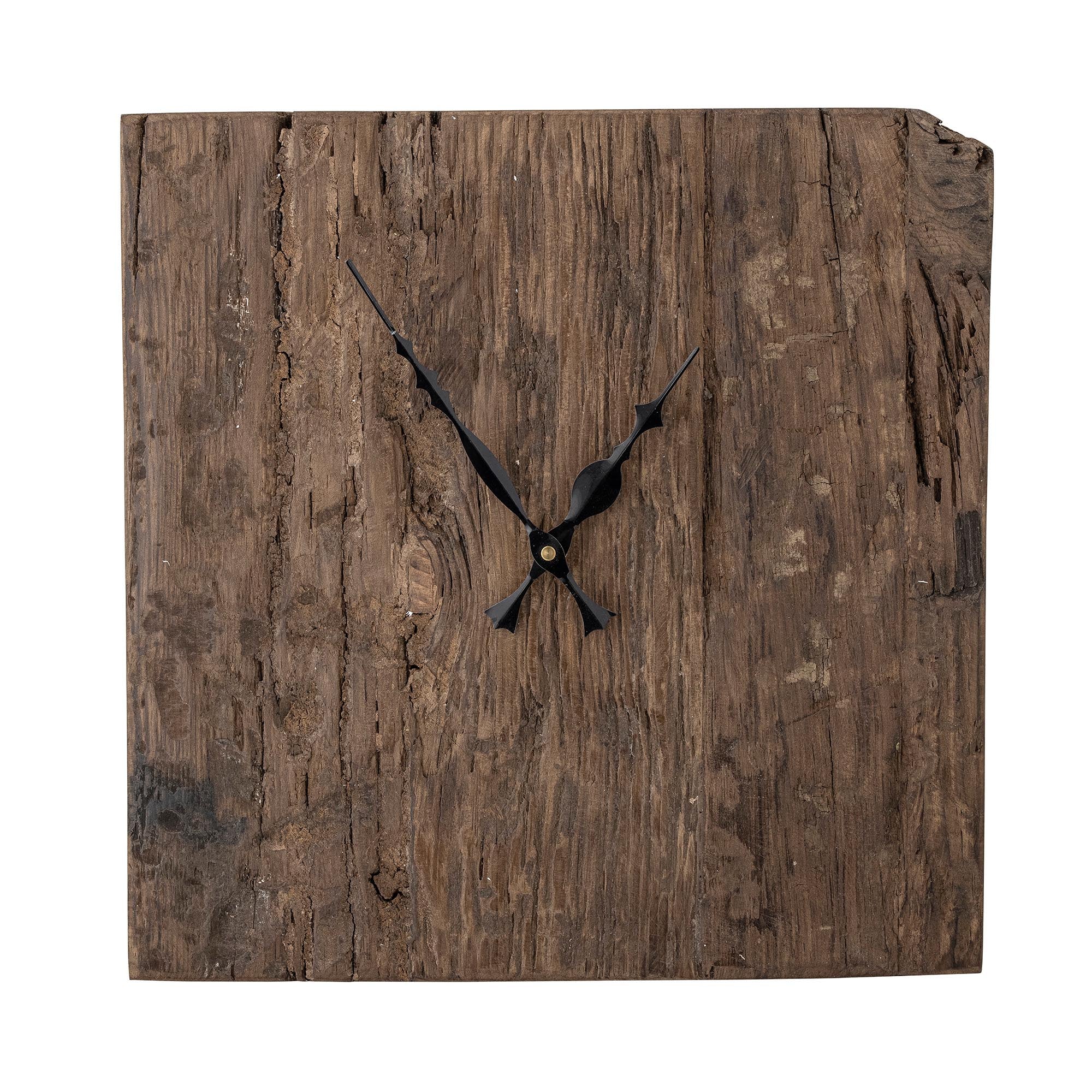 Sarai Uhr, Braun, Recyceltes Holz in Brown präsentiert im Onlineshop von KAQTU Design AG. Wanduhr ist von Bloomingville