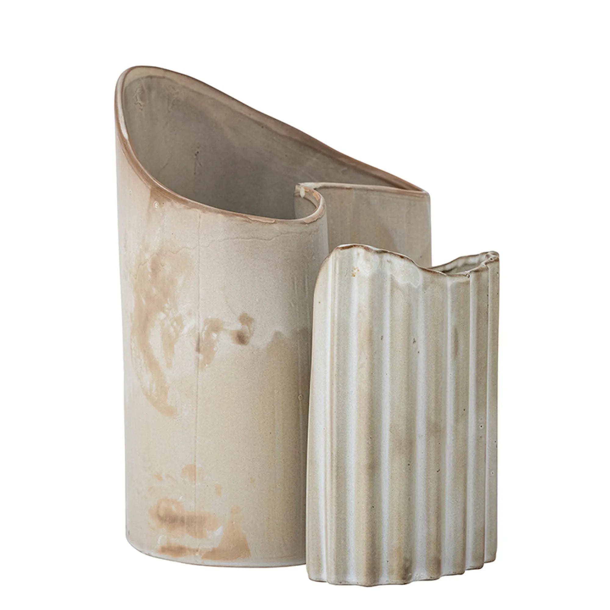 Henaj Vase, Braun, Steingut, Vase, KAQTU Design