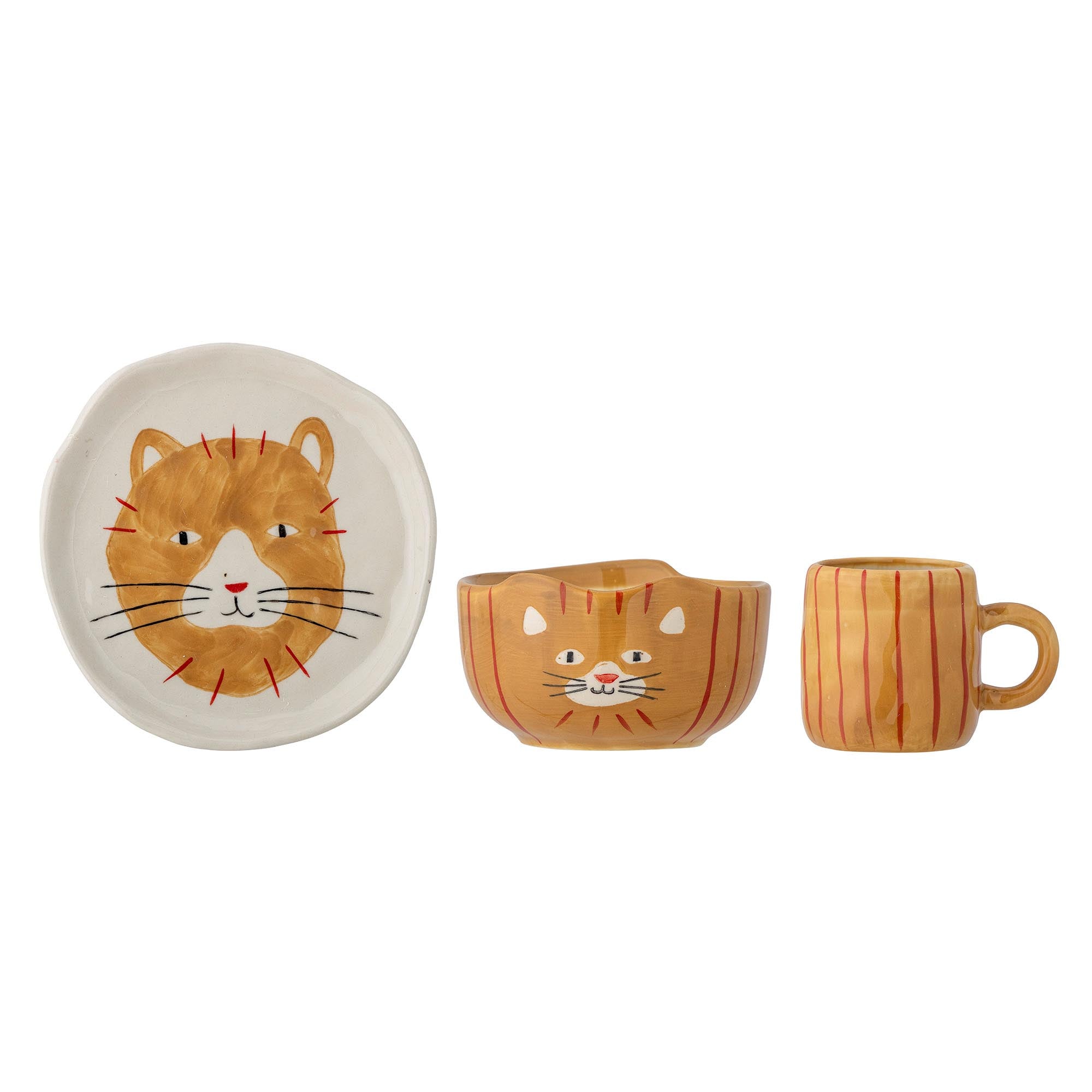 Kittie Geschirr-Set, Braun, Steingut in Brown präsentiert im Onlineshop von KAQTU Design AG. Geschirr ist von Bloomingville