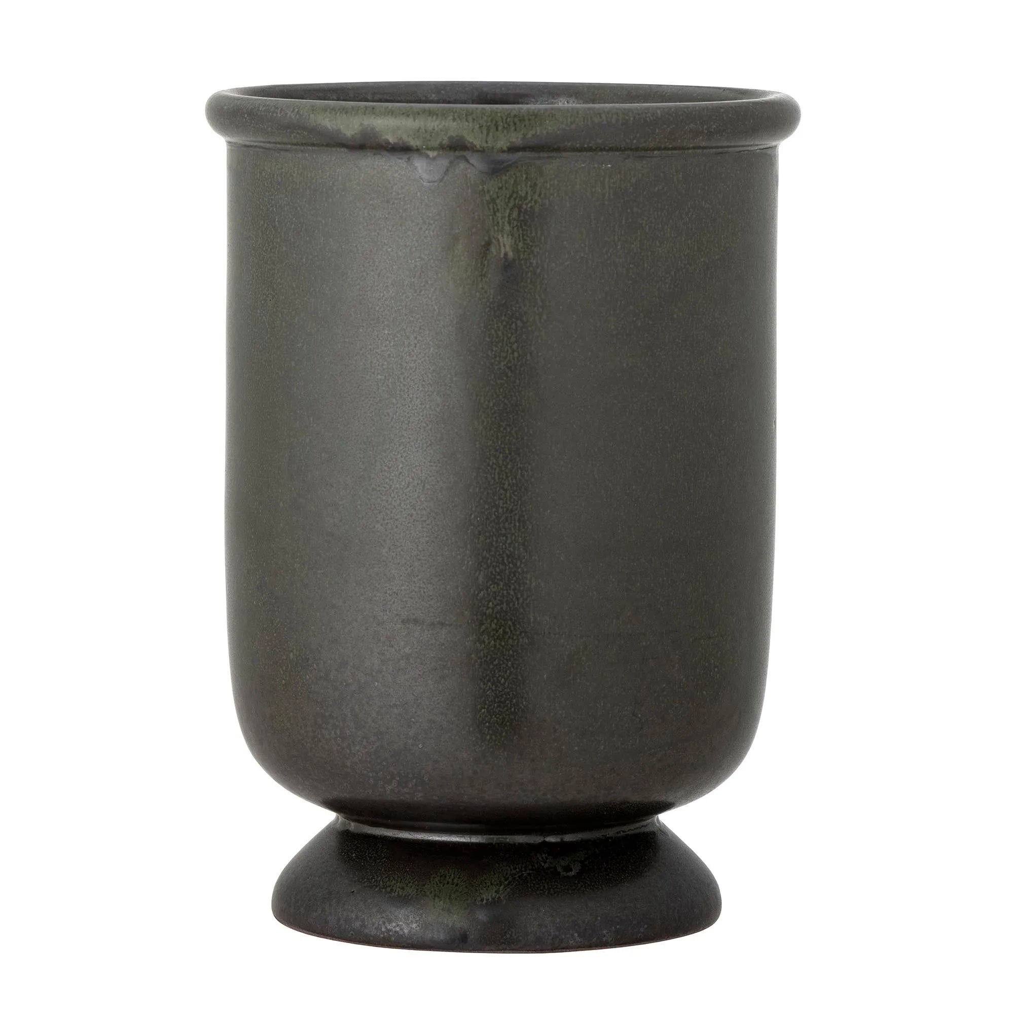 Auverte flower pot, green, earthenware