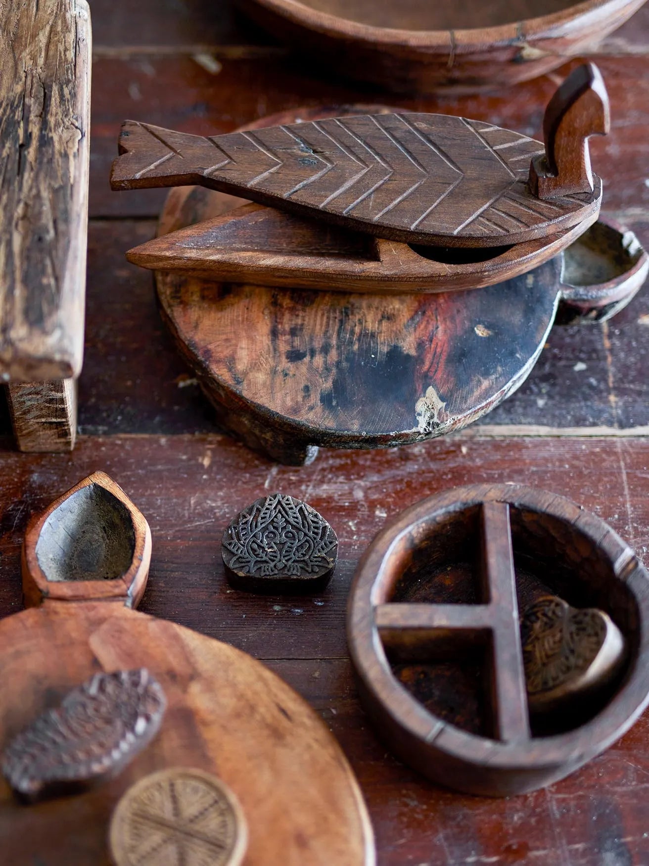 Hamida Box mit Deckel, Braun, Recyceltes Holz