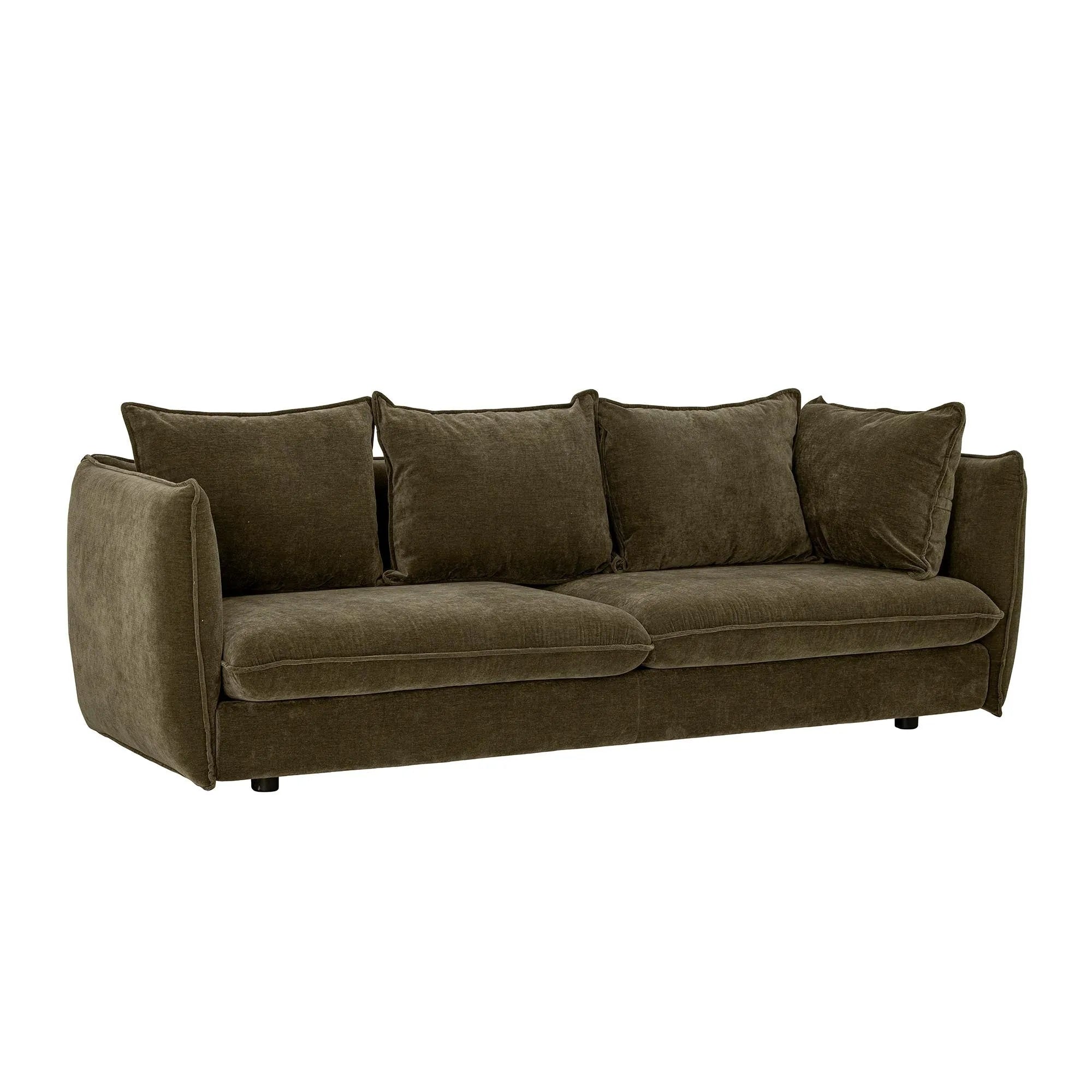 Austin Sofa, Grün, Recycled Polyester, 3er Sofa, KAQTU Design