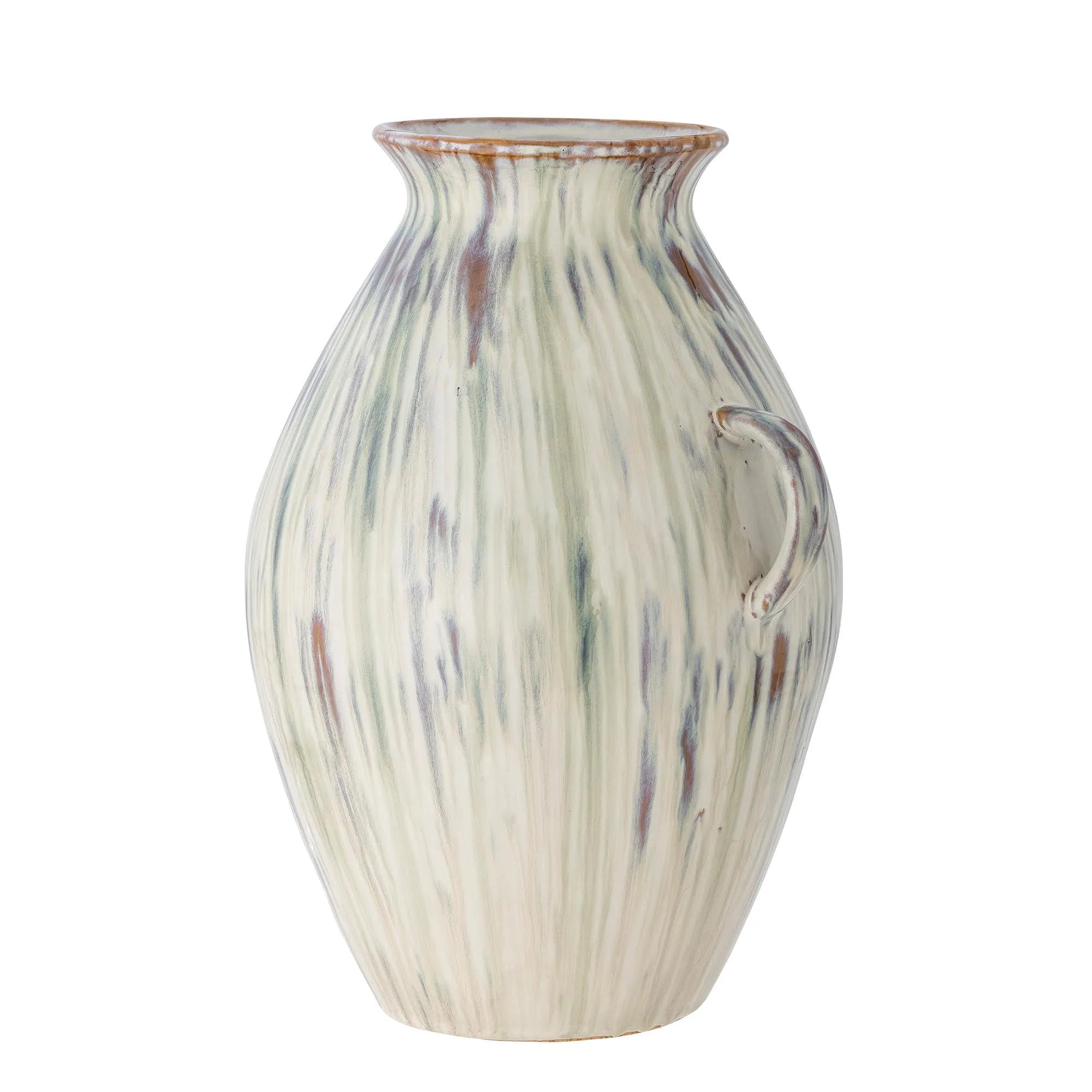 Sanella Vase, Grün, Steingut, Vase, KAQTU Design