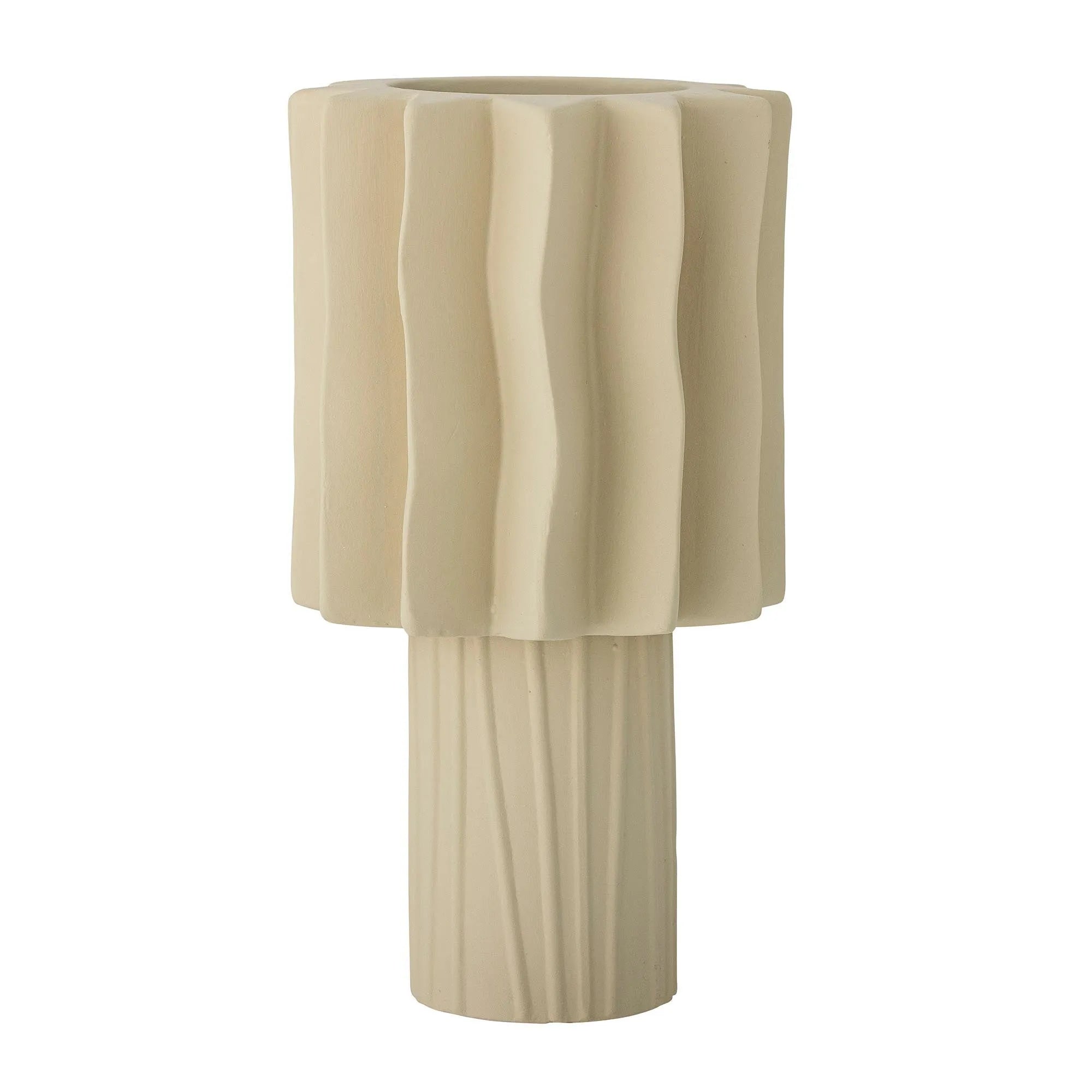 Pethrine Vase, Natur, Steingut