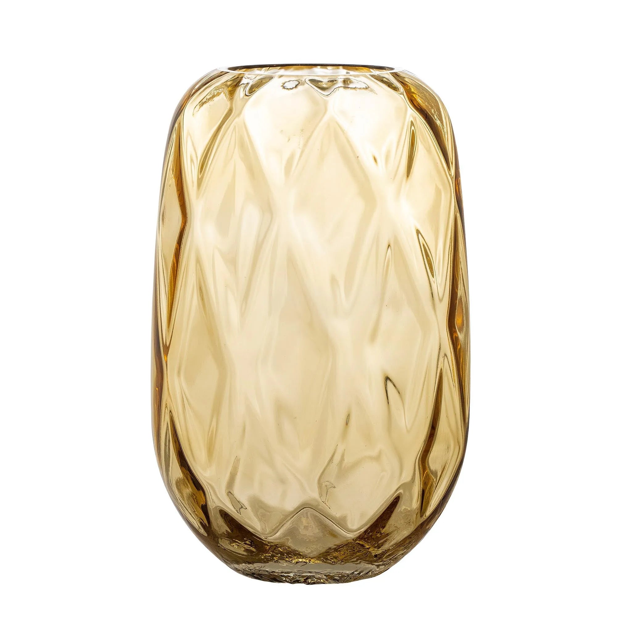 Die Klarasofie Vase von Bloomingville: Elegantes Glasdesign in schimmerndem Gold, ideal für Blumensträuße und stilvolle Akzente.