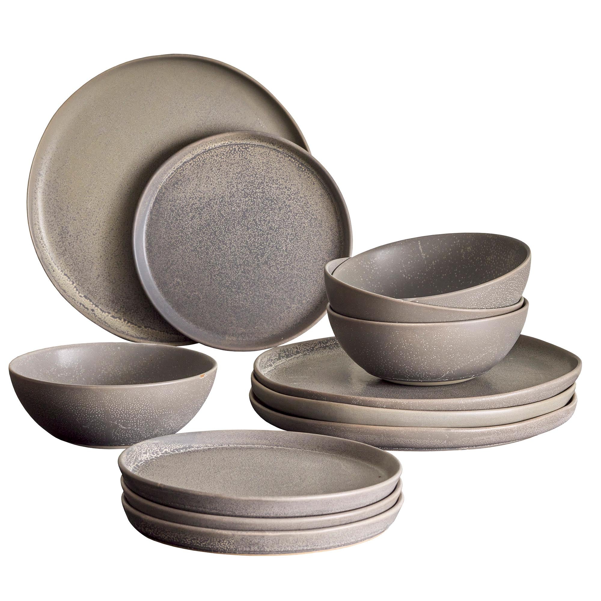 Kendra Geschirr-Set, Grau, Steingut in Grey präsentiert im Onlineshop von KAQTU Design AG. Geschirr ist von Bloomingville