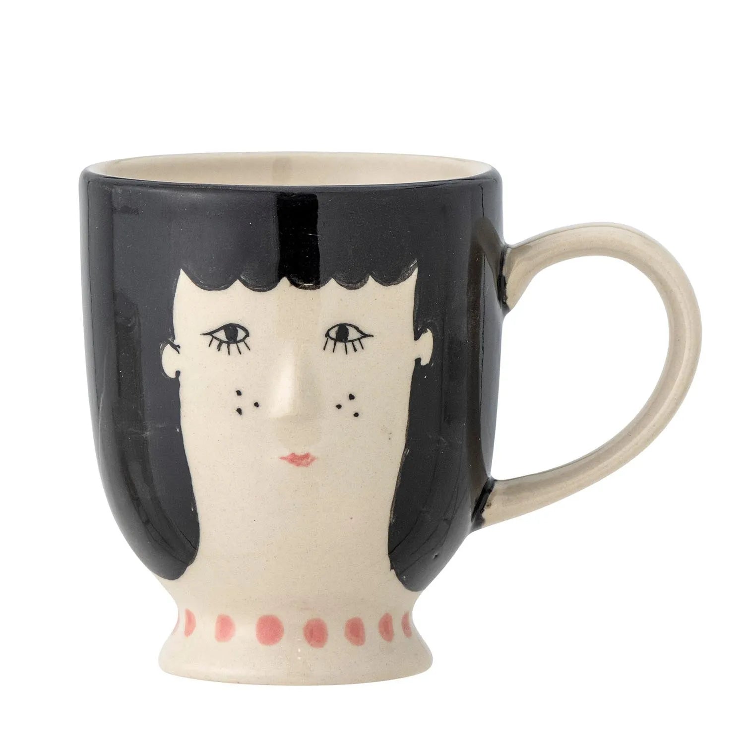 Carolin Tasse, Schwarz, Steingut in Schwarz präsentiert im Onlineshop von KAQTU Design AG. Tasse ist von Bloomingville Mini