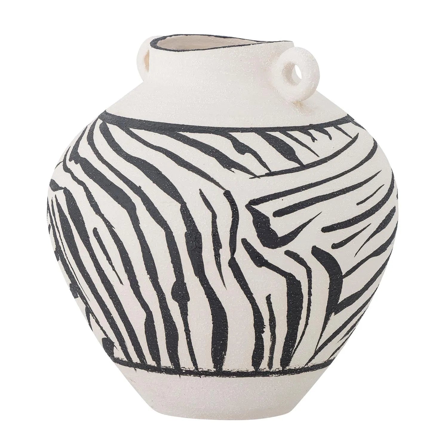 Togo Vase, Schwarz, Steingut in Schwarz präsentiert im Onlineshop von KAQTU Design AG. Vase ist von Bloomingville