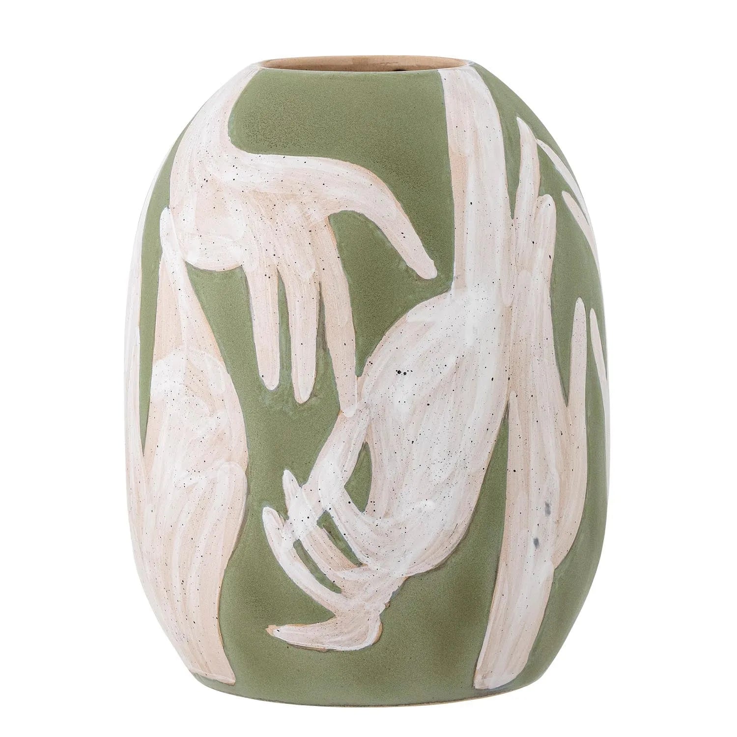 Adalena Deko-Vase, Grün, Steingut in Grün präsentiert im Onlineshop von KAQTU Design AG. Vase ist von Bloomingville