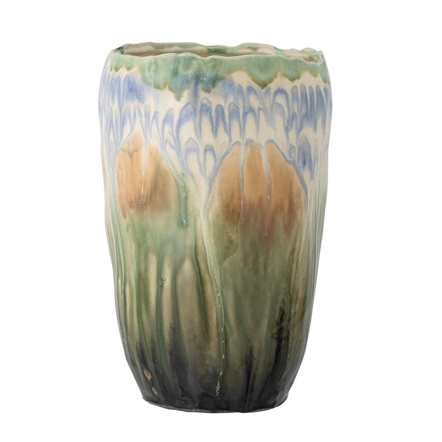 Mahasti Vase, Grün, Steingut in Grün präsentiert im Onlineshop von KAQTU Design AG. Vase ist von Creative Collection