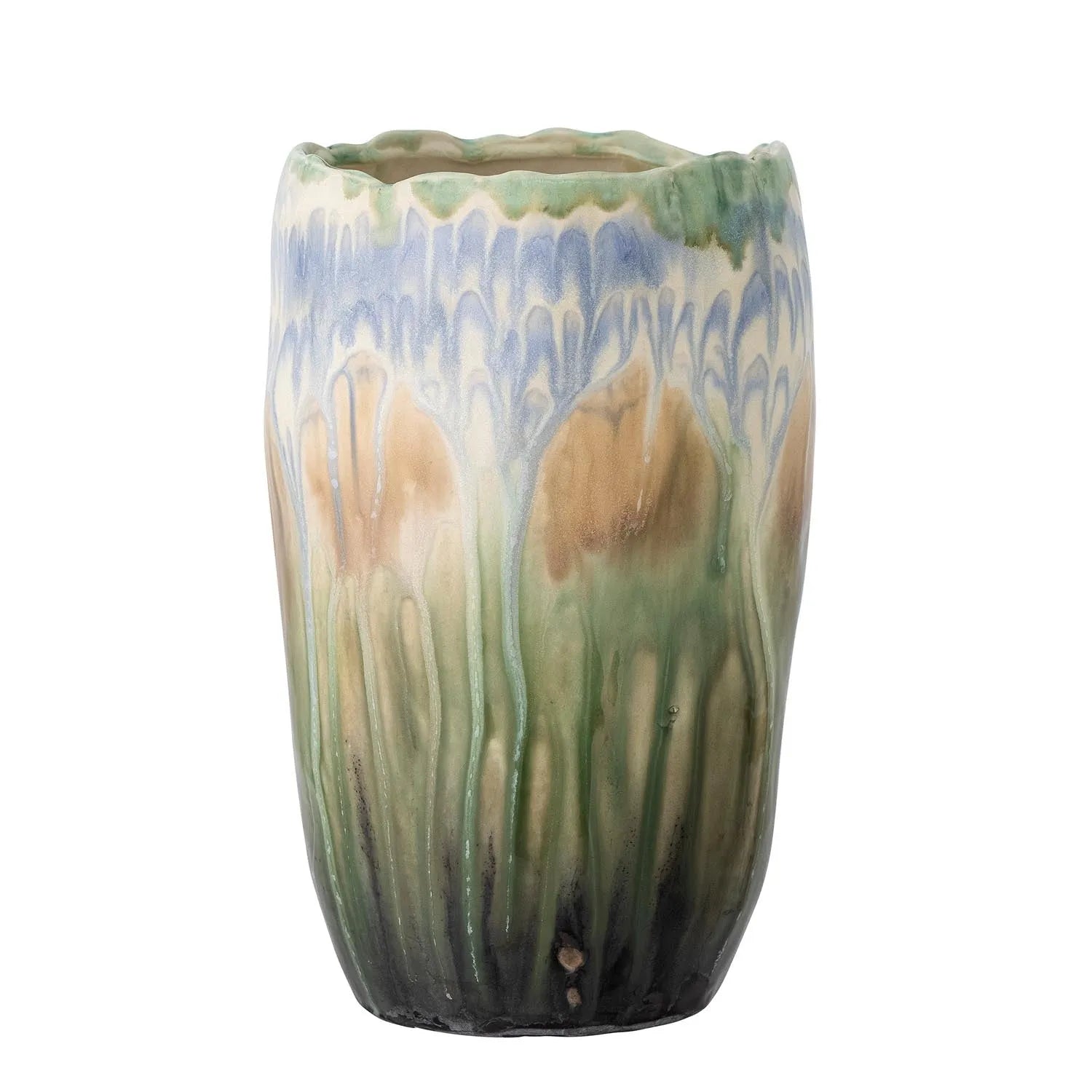 Mahasti Vase, Grün, Steingut in Grün präsentiert im Onlineshop von KAQTU Design AG. Vase ist von Creative Collection