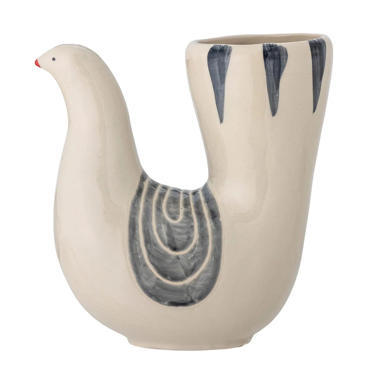 Trudy Vase, Weiss, Steingut in Weiß präsentiert im Onlineshop von KAQTU Design AG. Vase ist von Bloomingville