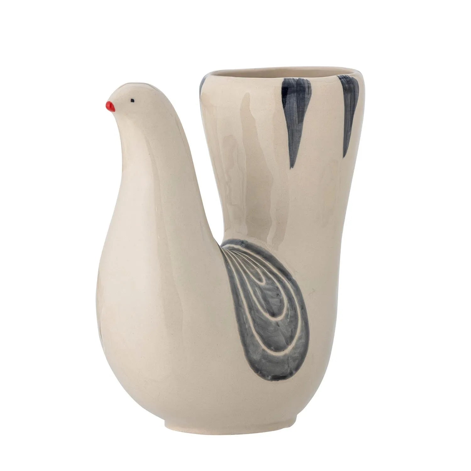 Trudy Vase, Weiss, Steingut in Weiß präsentiert im Onlineshop von KAQTU Design AG. Vase ist von Bloomingville