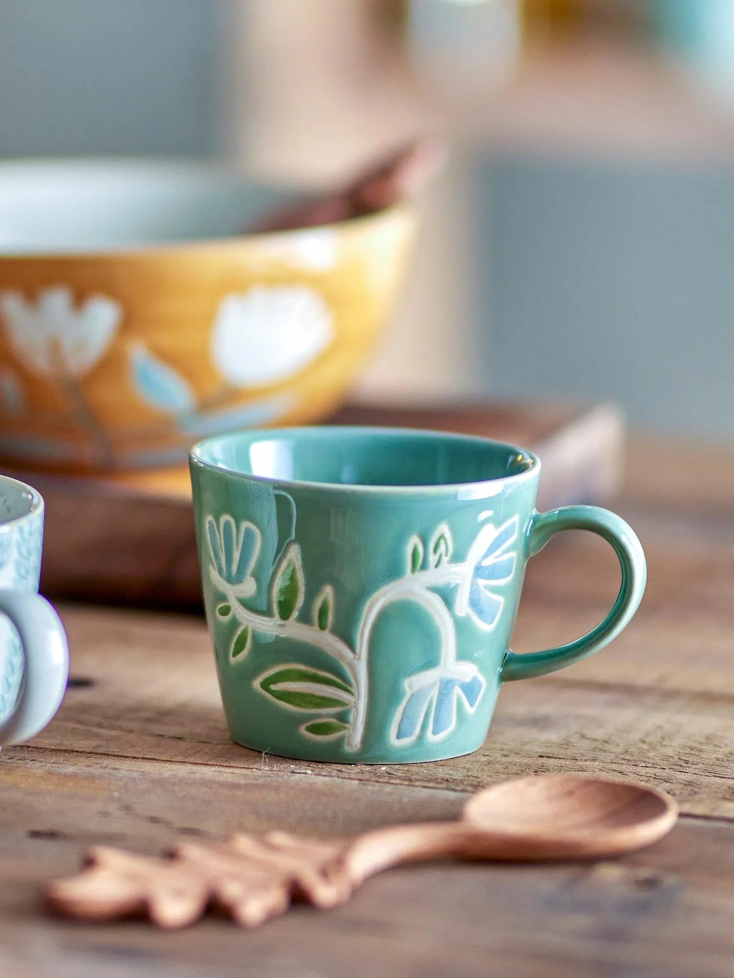 Tangier Tasse, Grün, Steingut in Grün präsentiert im Onlineshop von KAQTU Design AG. Tasse ist von Creative Collection