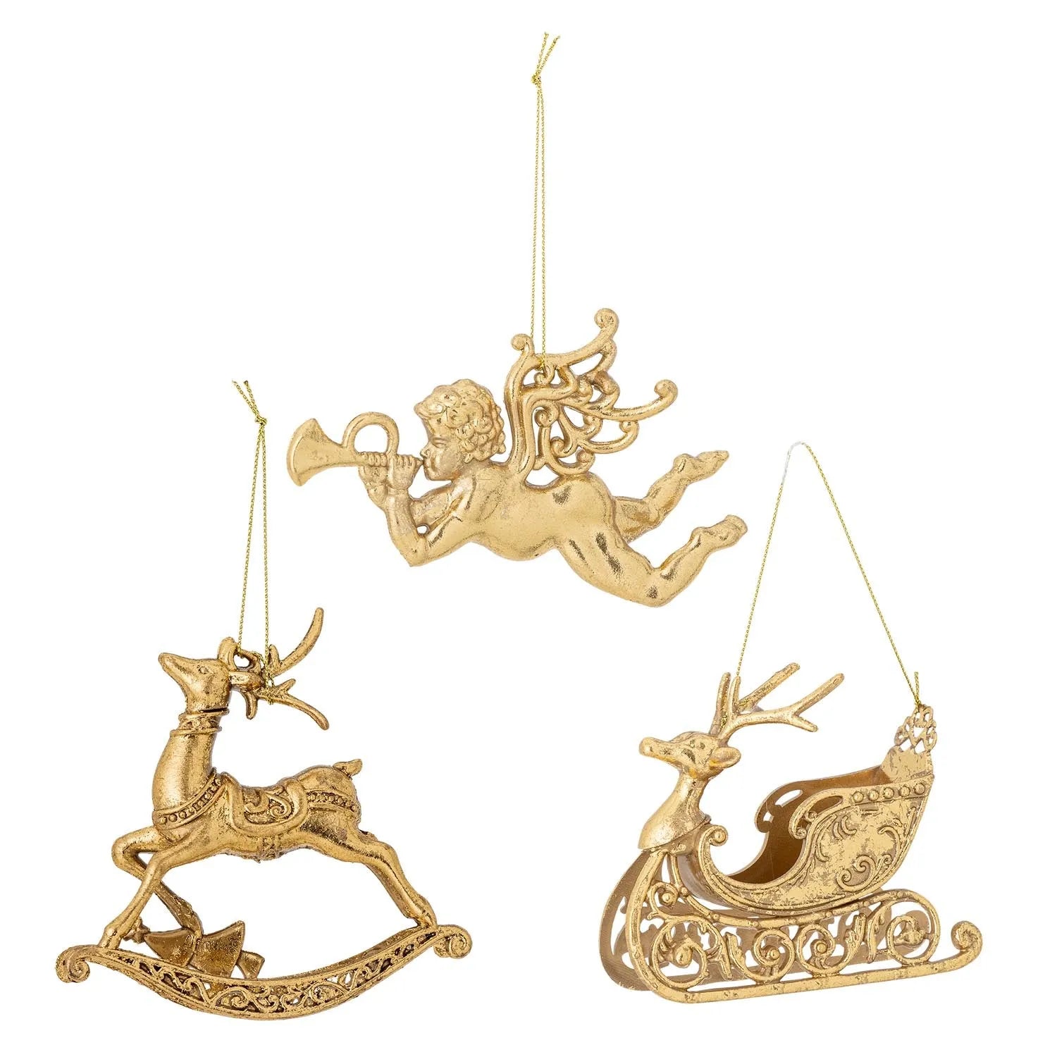 Anisa Ornament, Gold, Kunststoff in Gold präsentiert im Onlineshop von KAQTU Design AG. Ornament ist von Bloomingville