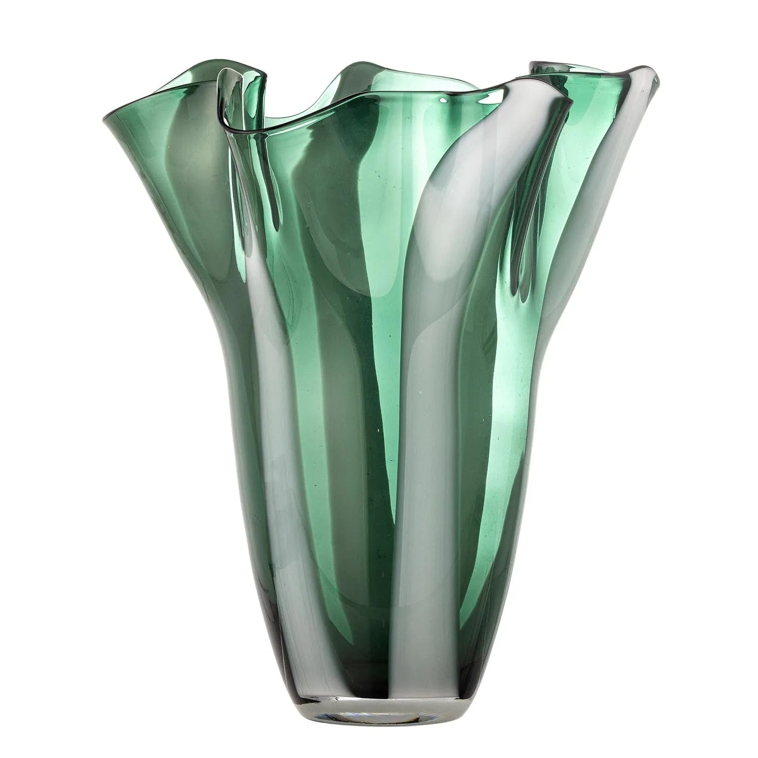 Lettice Vase, Grün, Glas in Grün präsentiert im Onlineshop von KAQTU Design AG. Vase ist von Creative Collection