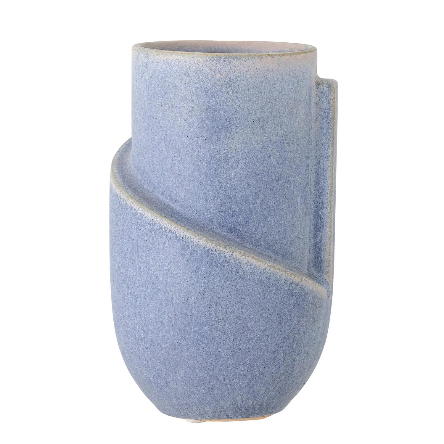 Norbert Vase, Blue, Steingut in Blau präsentiert im Onlineshop von KAQTU Design AG. Vase ist von Bloomingville