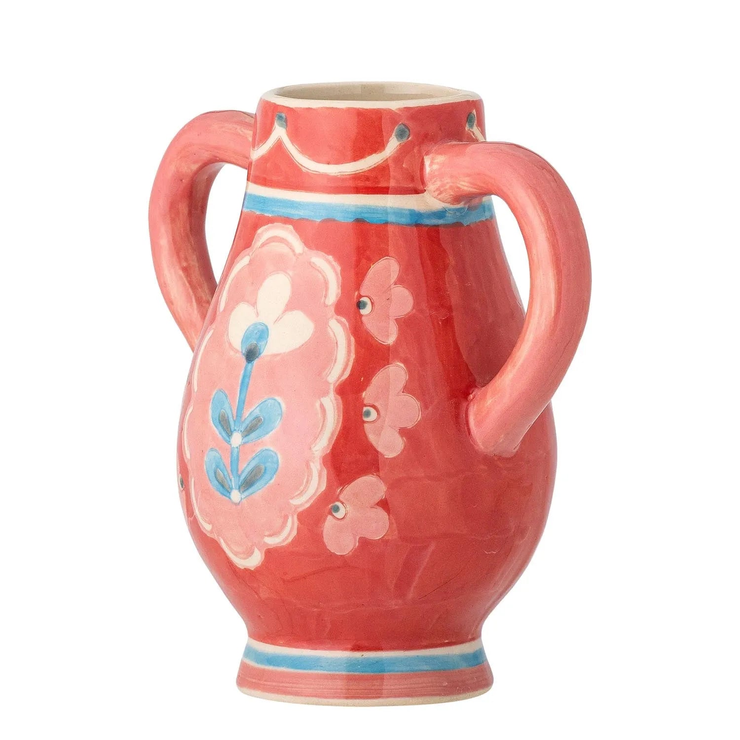 Odina Vase, Rot, Steingut in Rot präsentiert im Onlineshop von KAQTU Design AG. Vase ist von Bloomingville