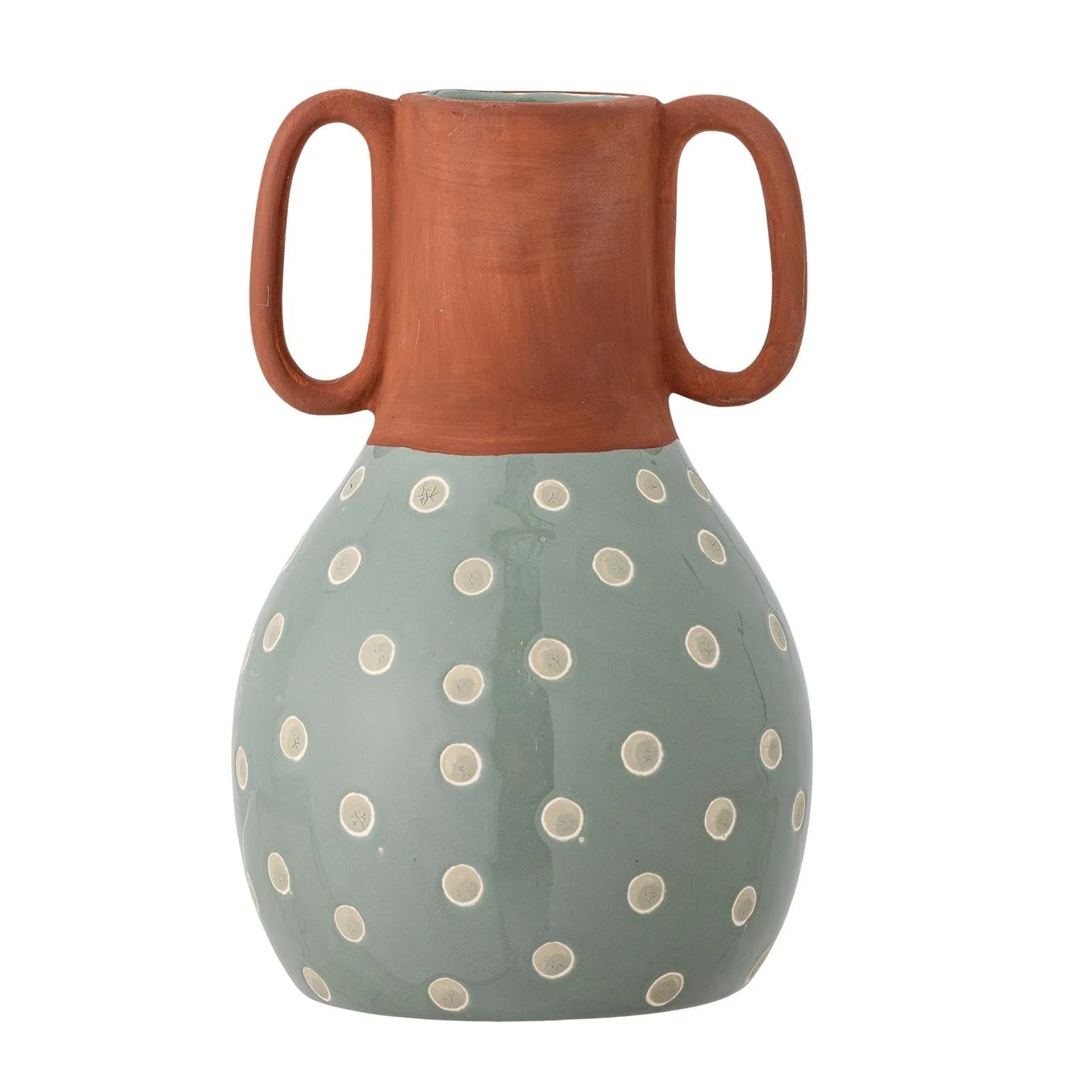 Hercule Vase, Grün, Steingut in Grün präsentiert im Onlineshop von KAQTU Design AG. Vase ist von Creative Collection