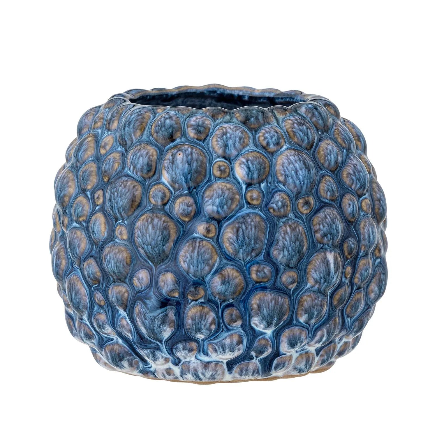 Susannah Blumentopf, Blue, Steingut in Blau präsentiert im Onlineshop von KAQTU Design AG. Blumentopf ist von Bloomingville