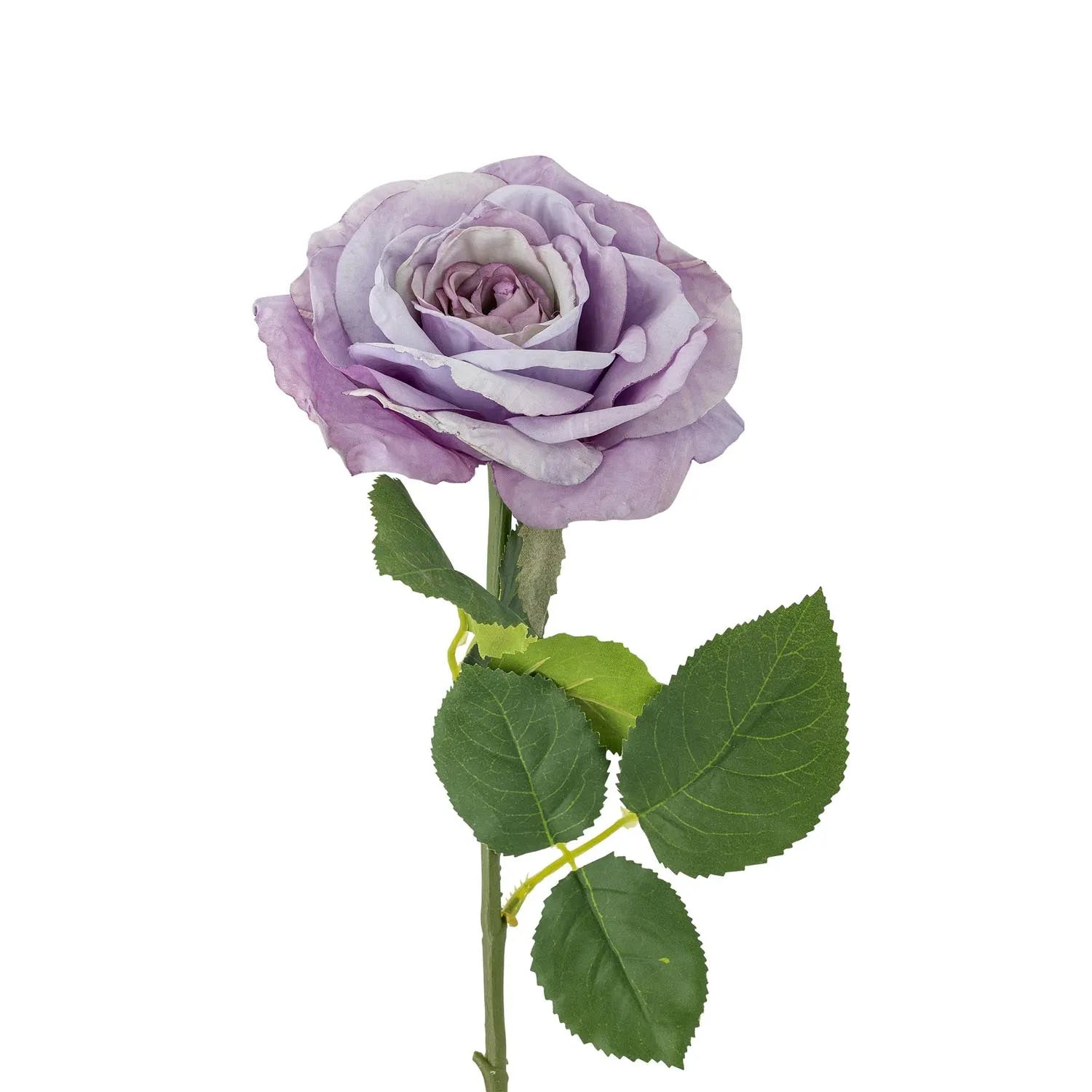 Elegante violette Rose von Bloomingville, täuschend echt und pflegeleicht, ideal für stilvolle, allergikerfreundliche Dekorationen.