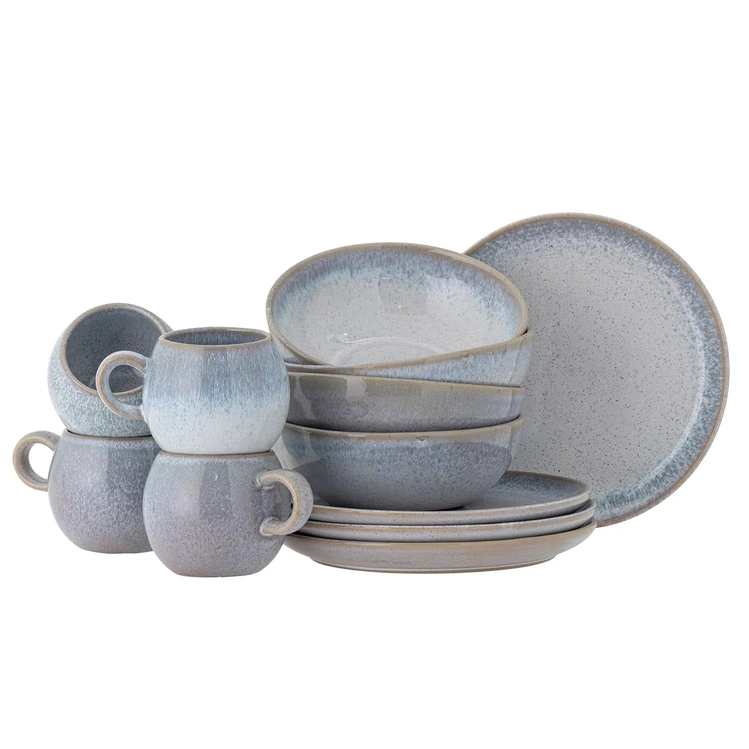 Paula Frühstück Set, Blue, Steingut in Blau präsentiert im Onlineshop von KAQTU Design AG. Geschirr ist von Bloomingville