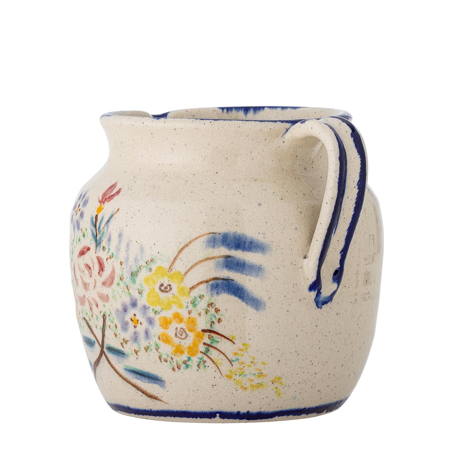 Die Avie Deko-Vase aus Terrakotta besticht durch ihr kunstvolles Blumenmotiv und ihre natürliche Eleganz.