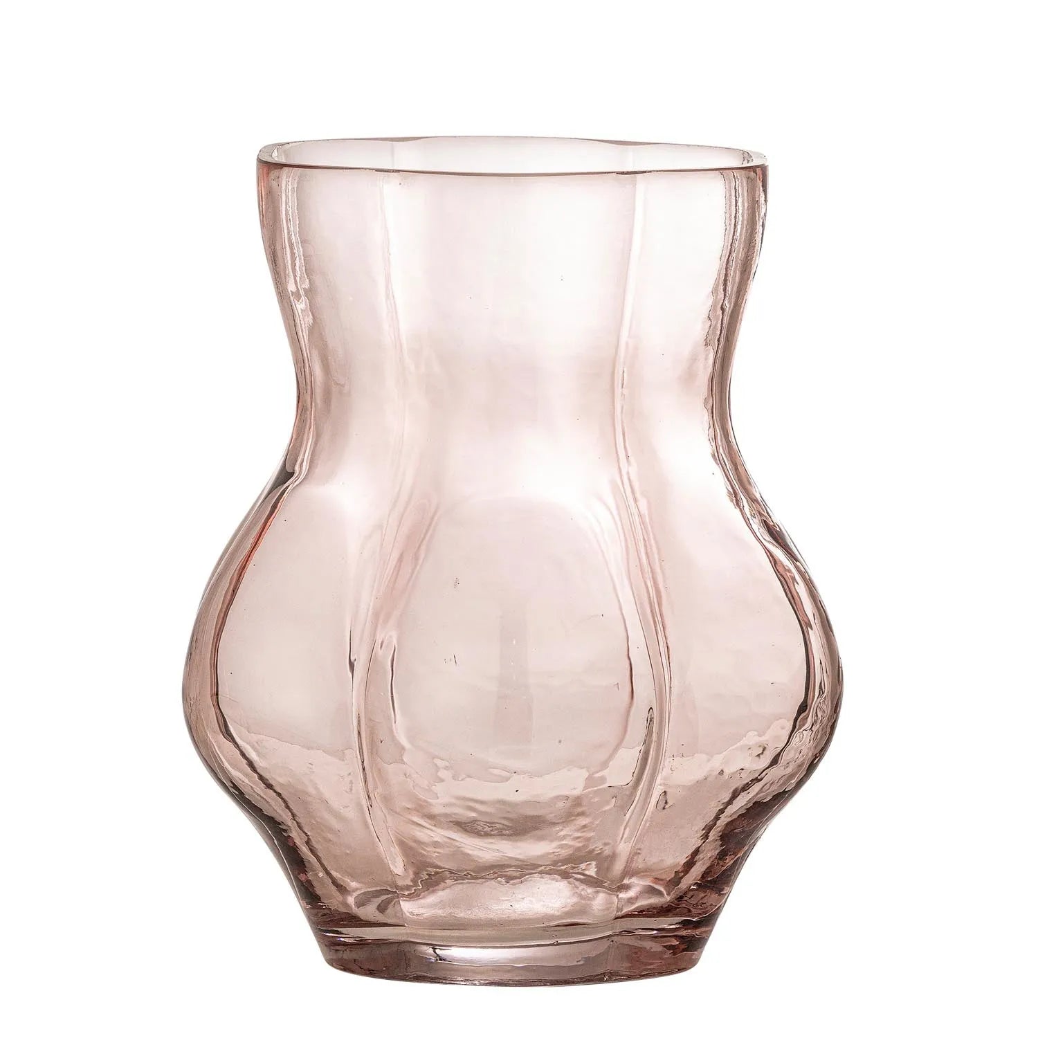 Die Tava Vase in sanftem Rosa aus Glas vereint Eleganz und Vielseitigkeit, ideal für Blumenarrangements oder als stilvolles Dekor.