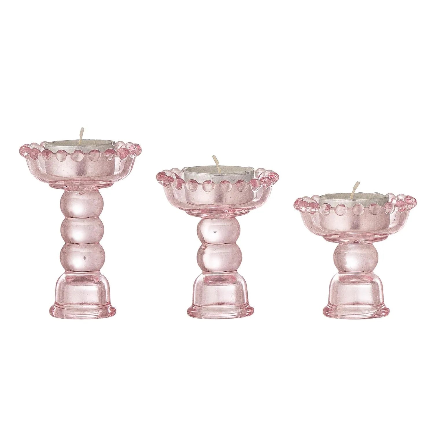 Delphia Kerzenhalter, Rose, Glas in Rose präsentiert im Onlineshop von KAQTU Design AG. Kerzenständer ist von Bloomingville